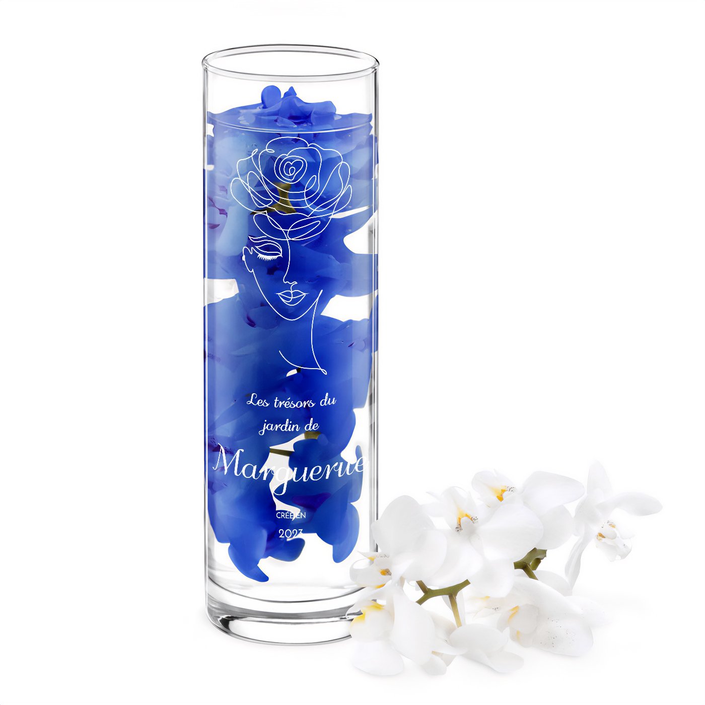 Vaso de vidrio personalizado Murrano para el cumpleaños de una mujer