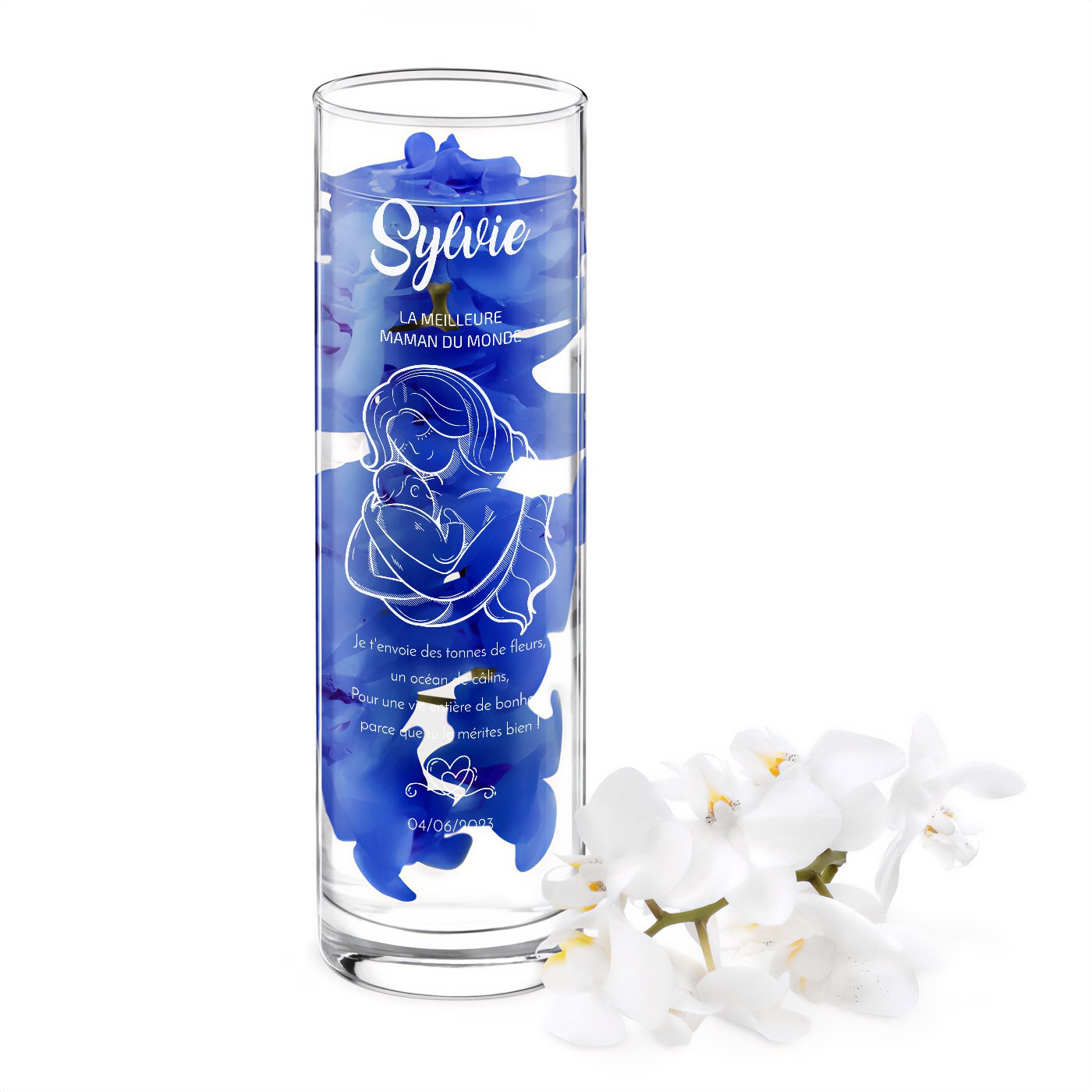 Vaso de vidrio personalizado Murrano para el cumpleaños de mamá