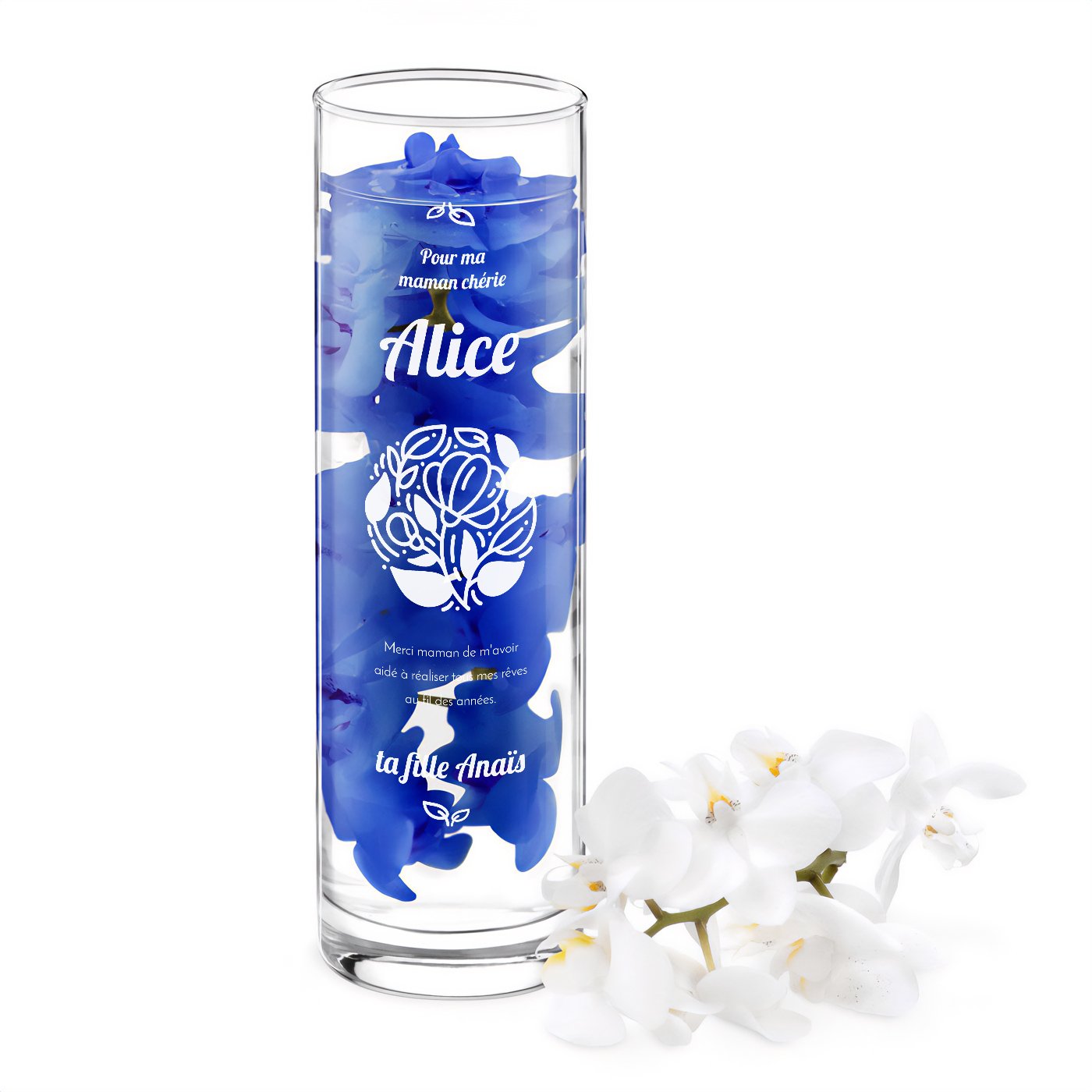 Vaso de vidrio personalizado para el Día de la Madre
