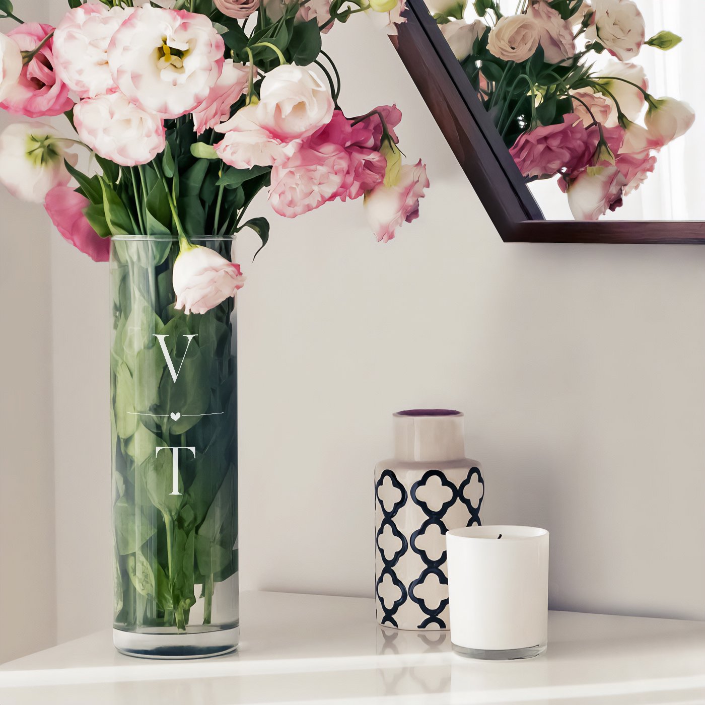 Vaso de vidrio personalizado Murrano para una pareja por su aniversario de boda