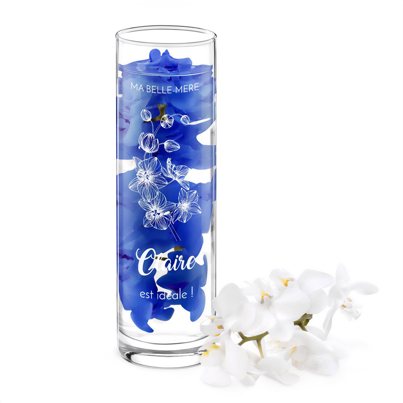Vaso de vidrio personalizado Murrano con grabado para el cumpleaños de la suegra