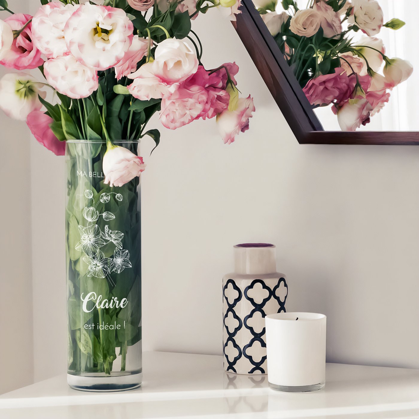 Murrano Personalized Glass Vase with Engraving for Mother-in-Law's Birthday