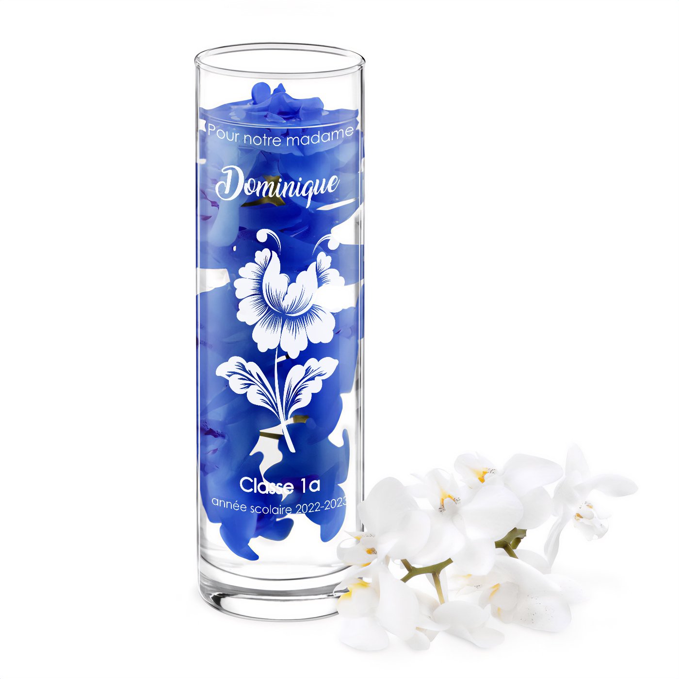 Vaso de vidrio Murrano con grabado para maestra