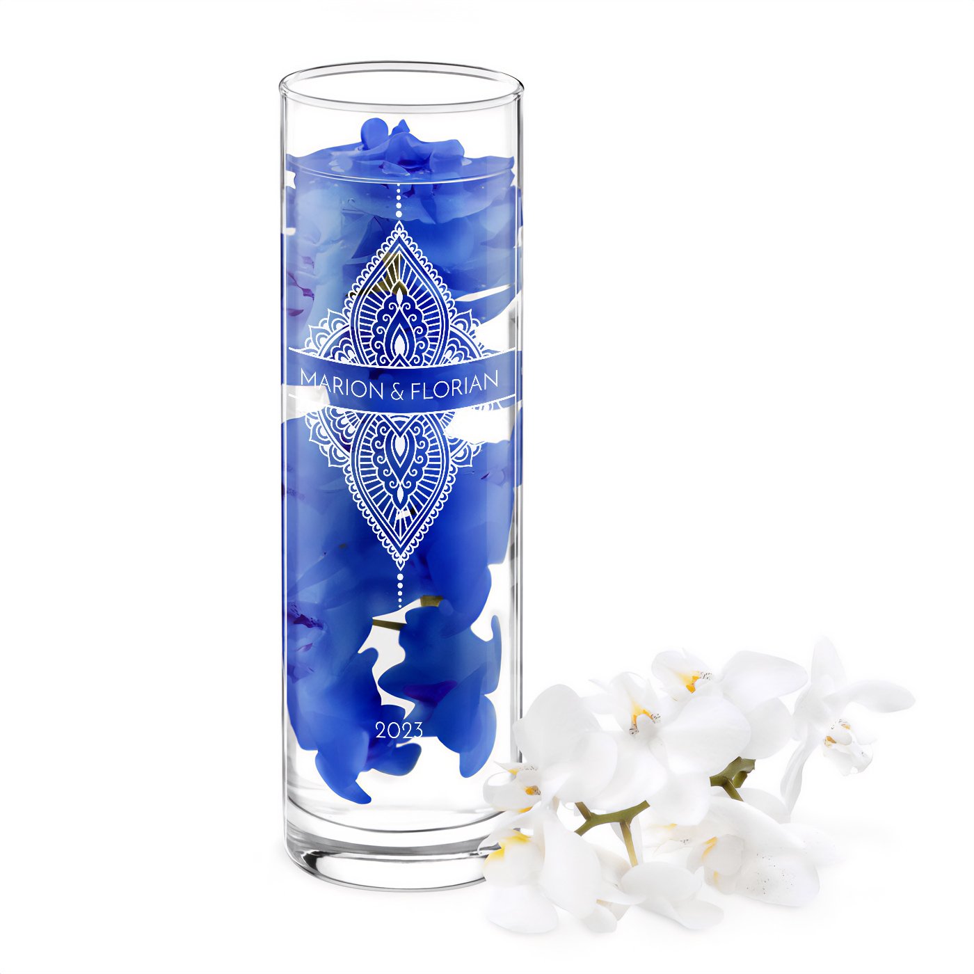 Vaso de vidrio personalizado Murrano para novios