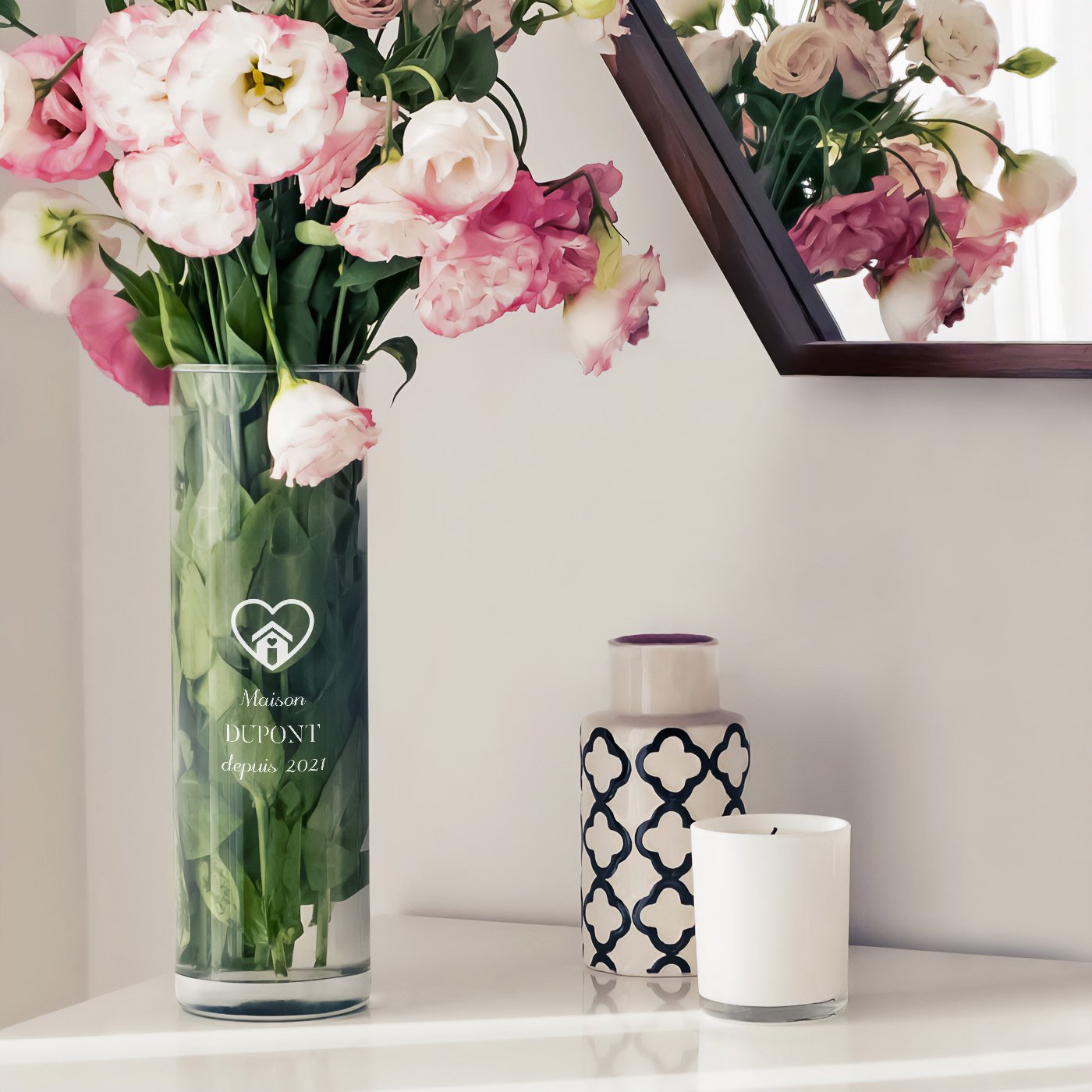 Vaso de vidrio personalizado Murrano para una pareja