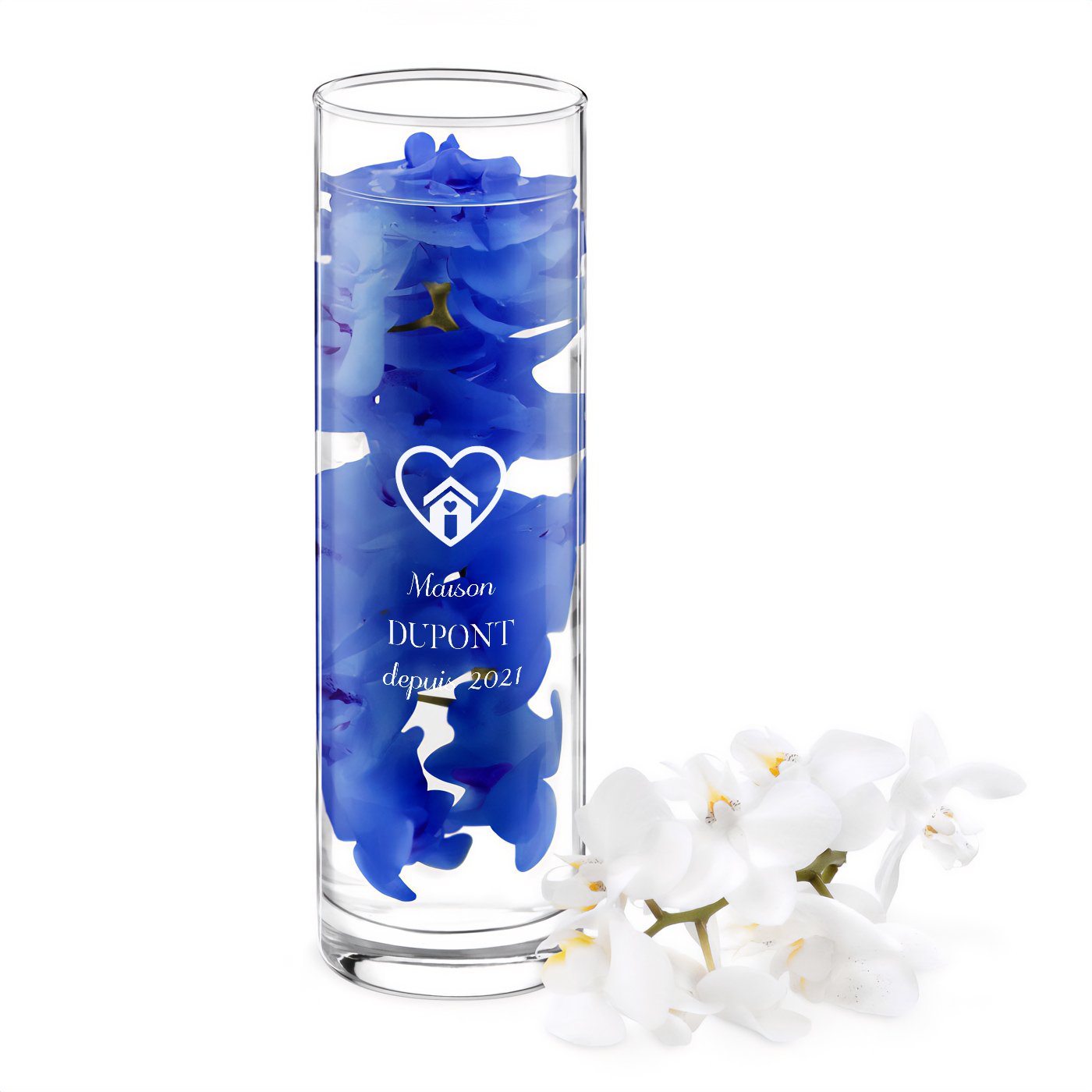 Vaso de vidrio personalizado Murrano para una pareja