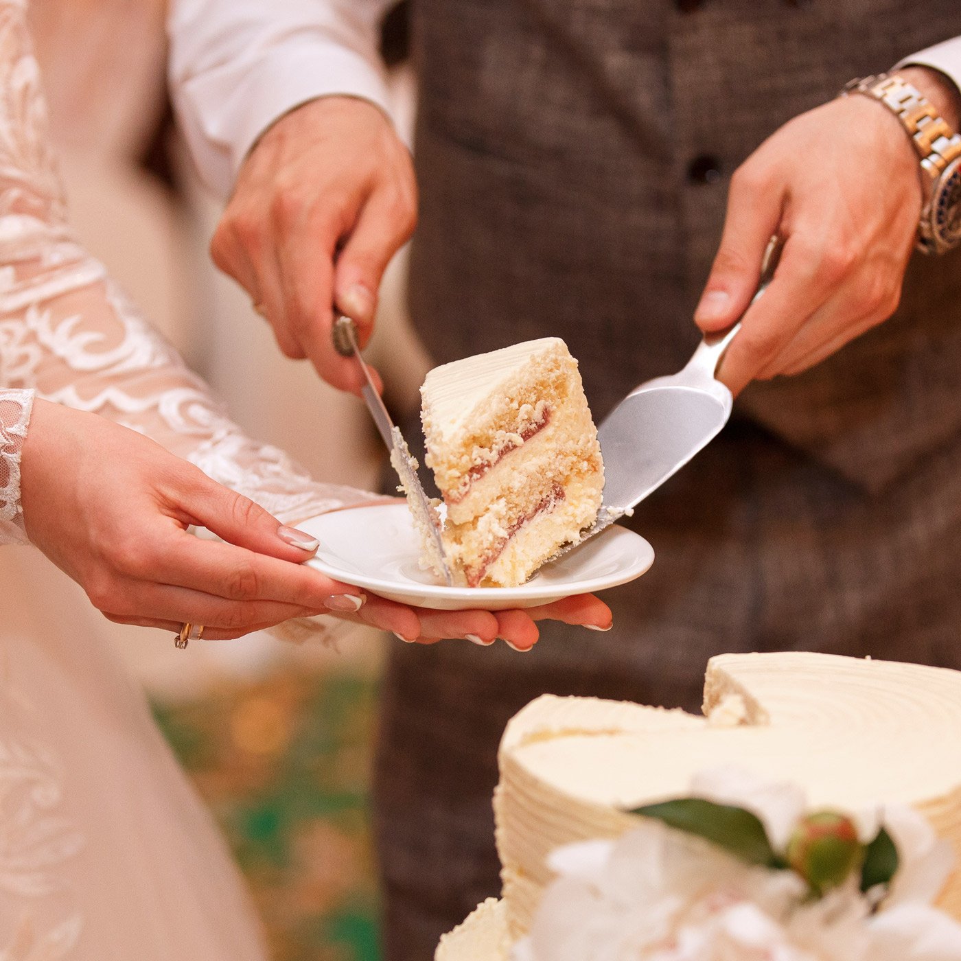 Cuchara para tartas personalizada Murrano para padres - 30º aniversario de boda
