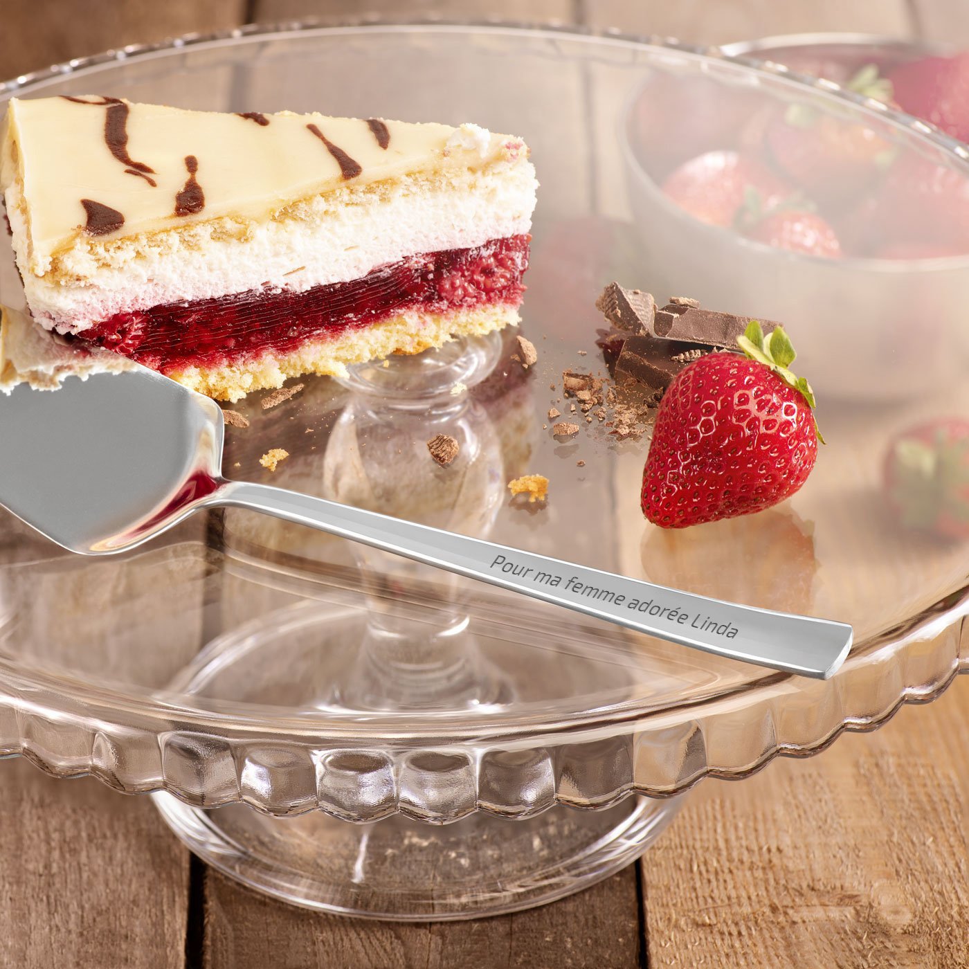 Cuchara para tartas personalizada Murrano para mujer - Regalo de aniversario de boda