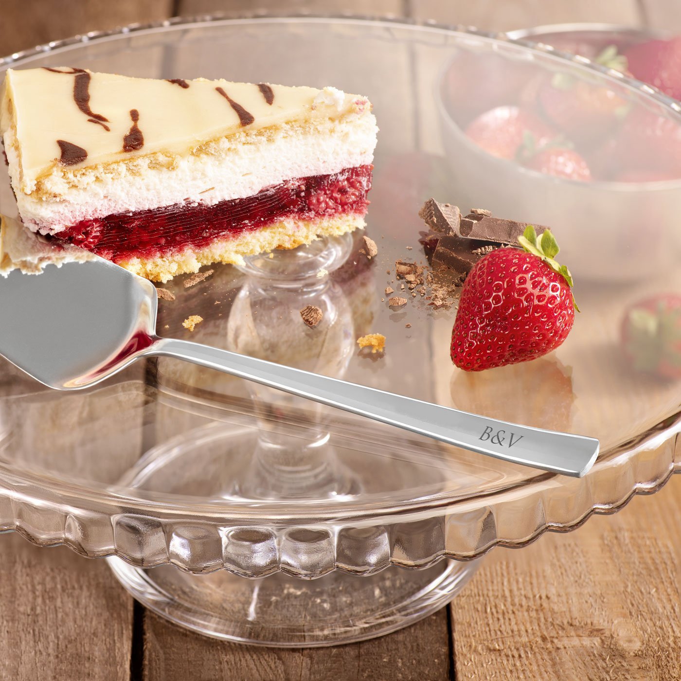 Servidor de tartas personalizado Murrano para novios