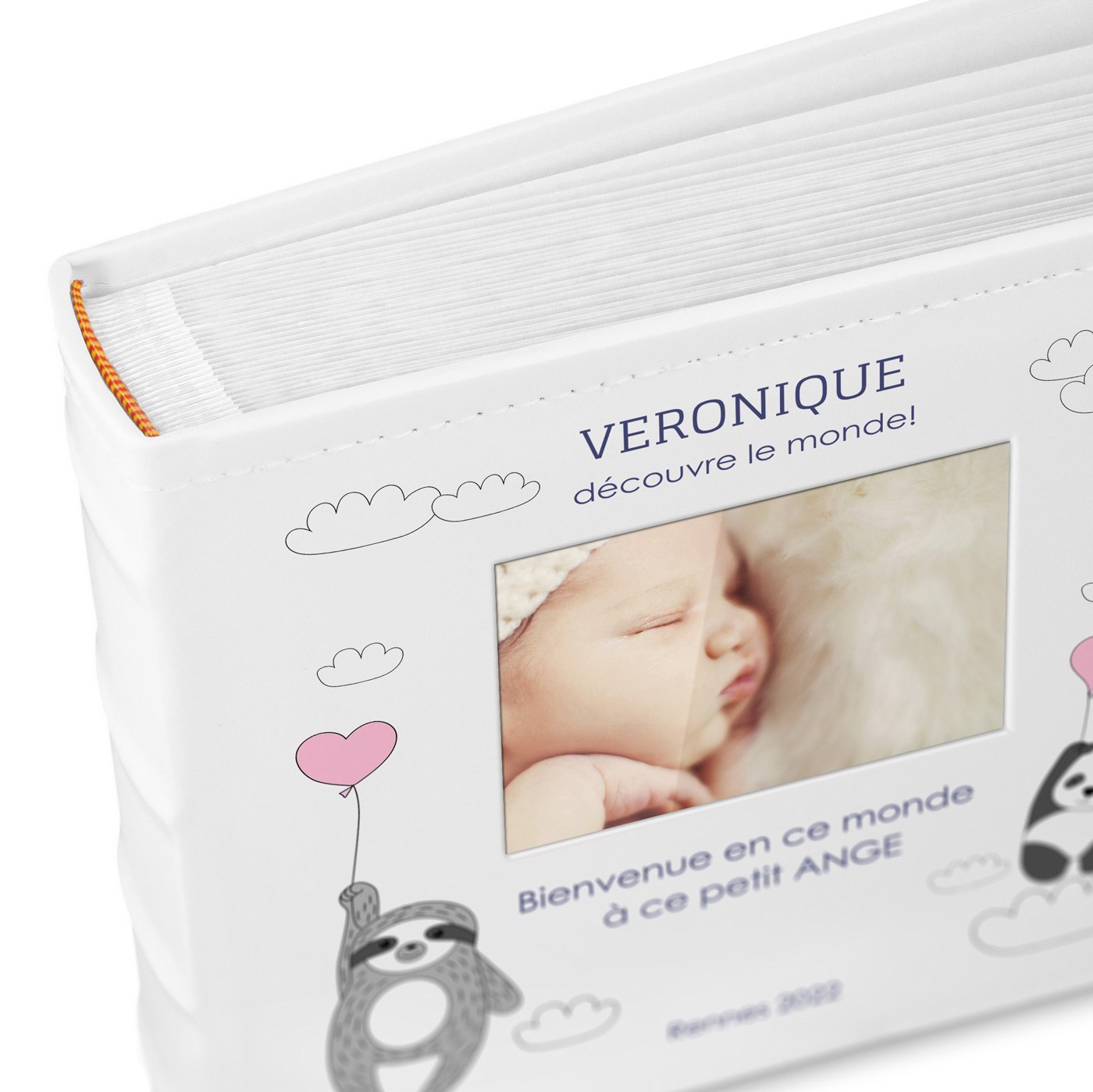 Murrano Photo Album for Newborn Girl with Picture Window and Custom Print