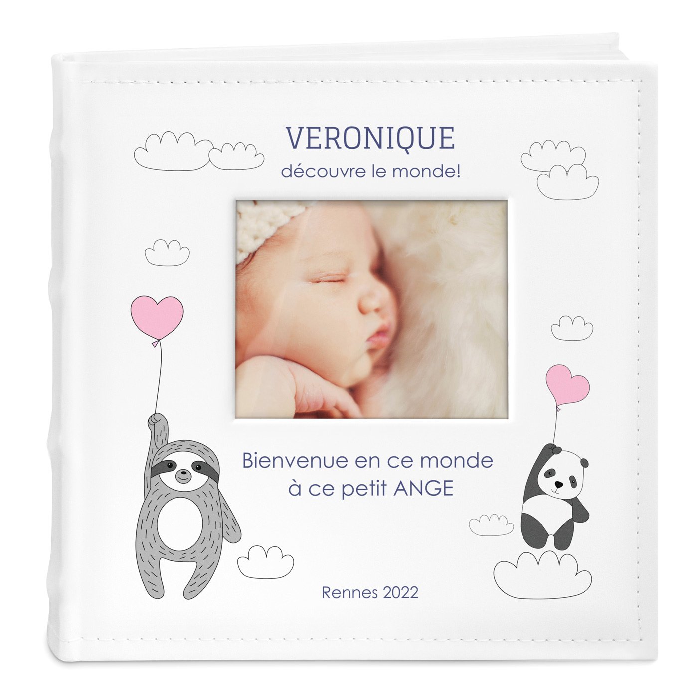 Murrano Photo Album for Newborn Girl with Picture Window and Custom Print
