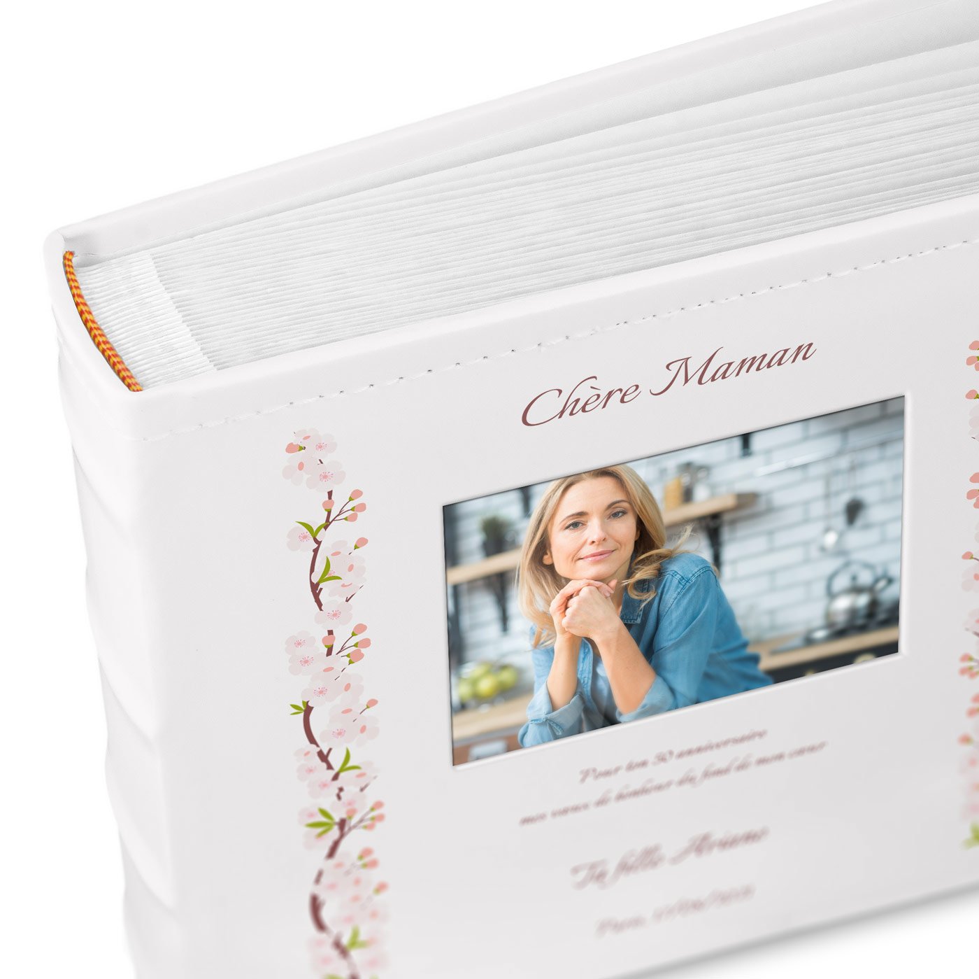 Murrano Photo Album with Picture Window and Custom Print for Mom's 50th Anniversary