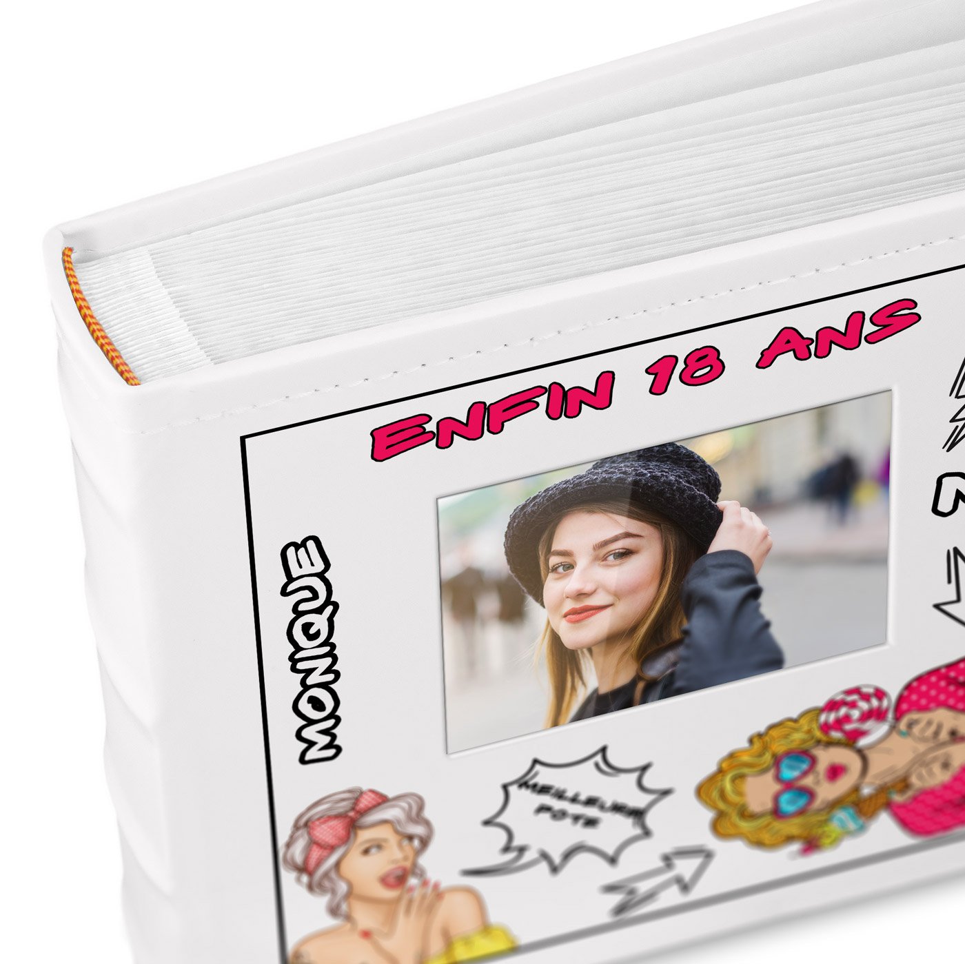 Murrano Photo Album with Picture Window and Custom Print for Her 18th Birthday