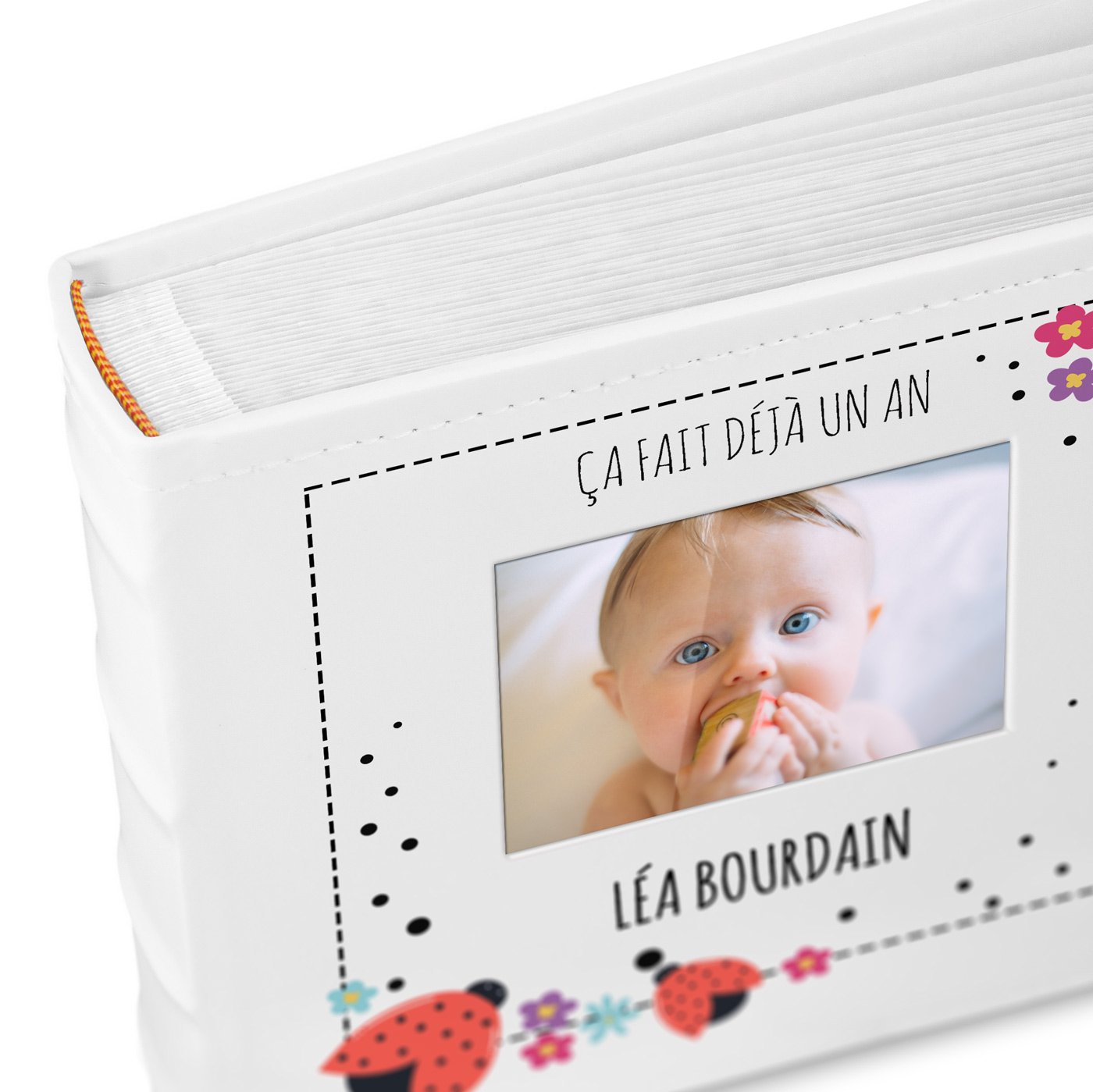 Murrano Photo Album with Picture Window and Custom Print for 1-Year-Old Girl