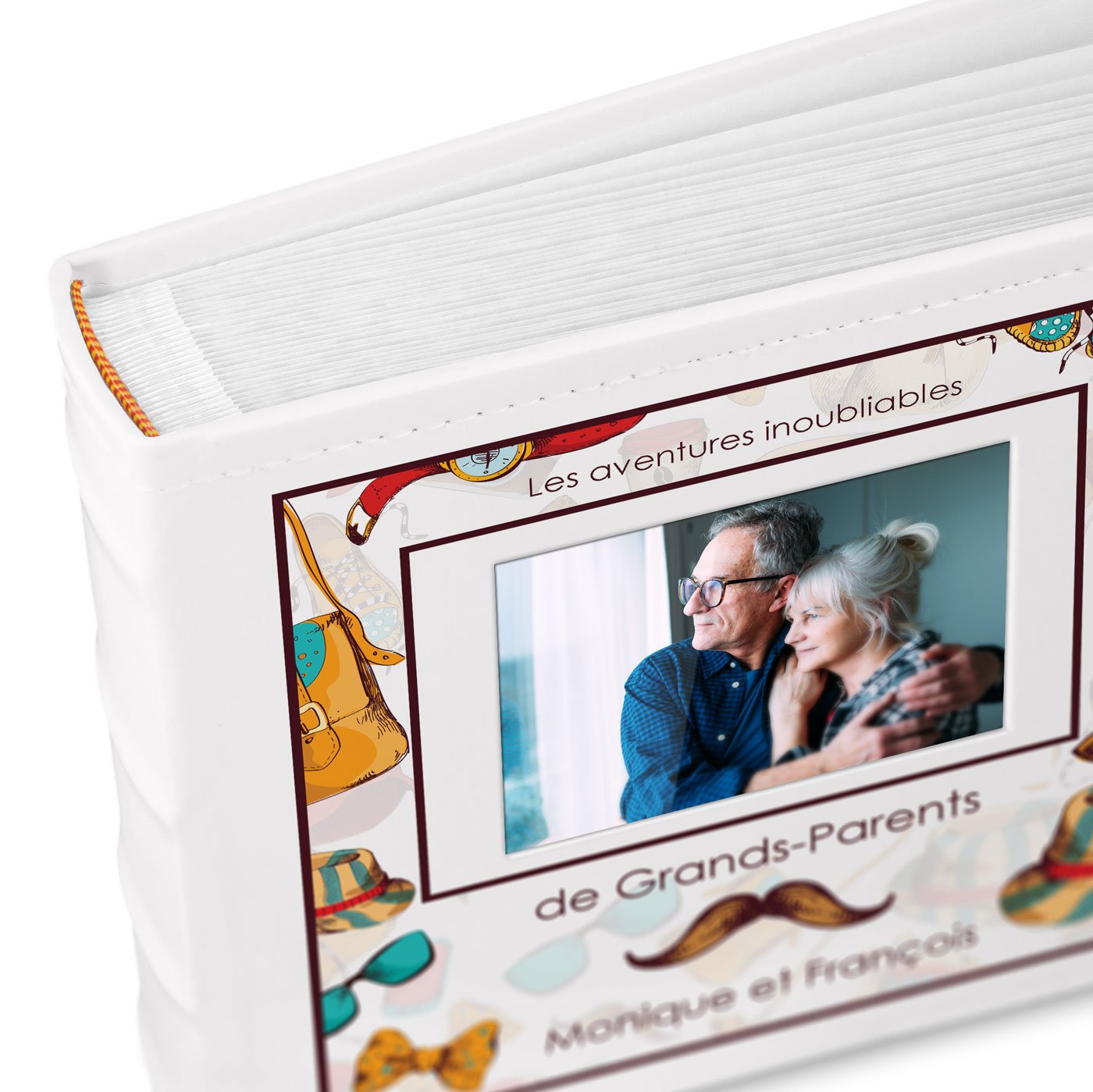 Murrano Photo Album with Picture Window and Custom Print for Grandparent's Birthday