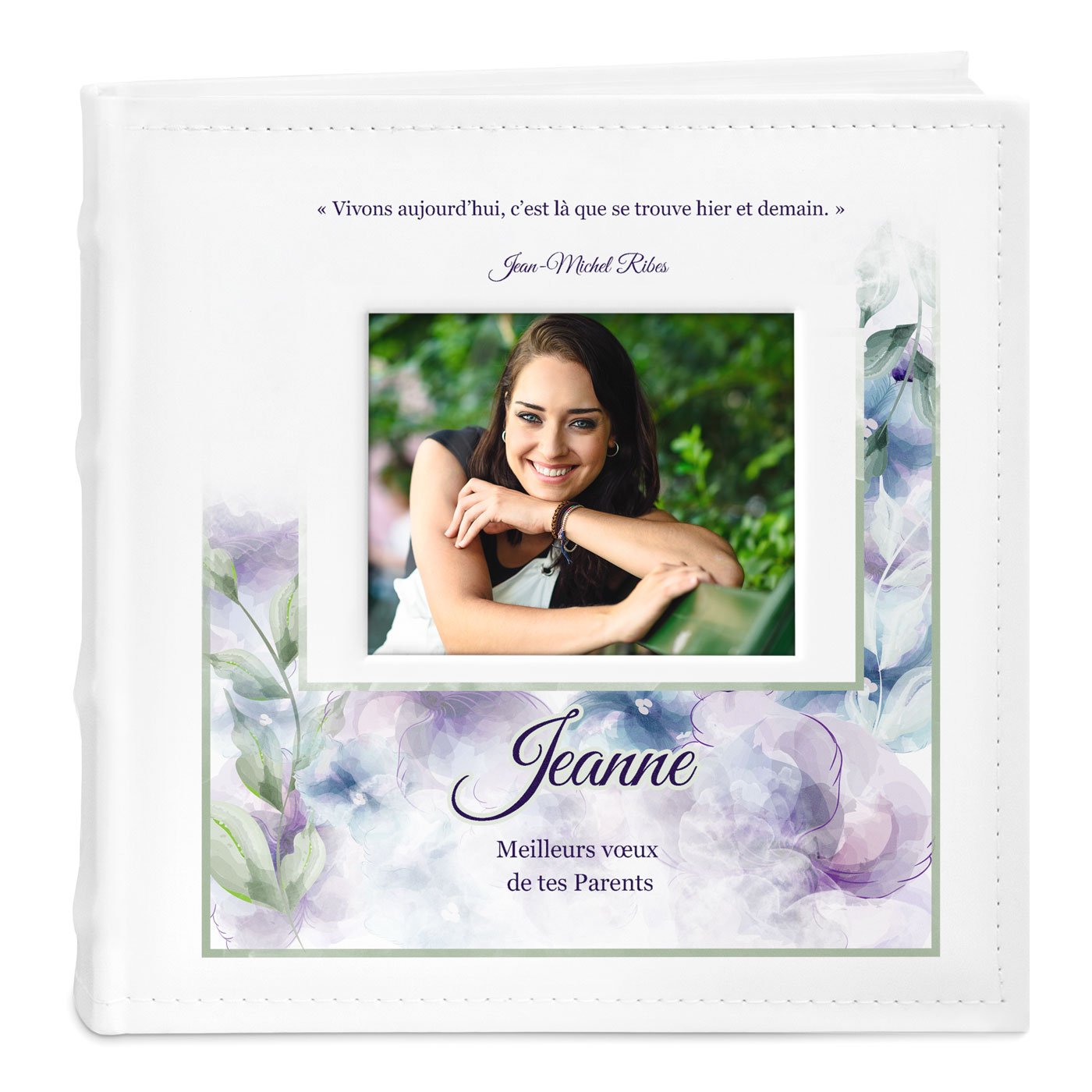 Murrano Photo Album with Picture Window and Custom Print for Her Birthday