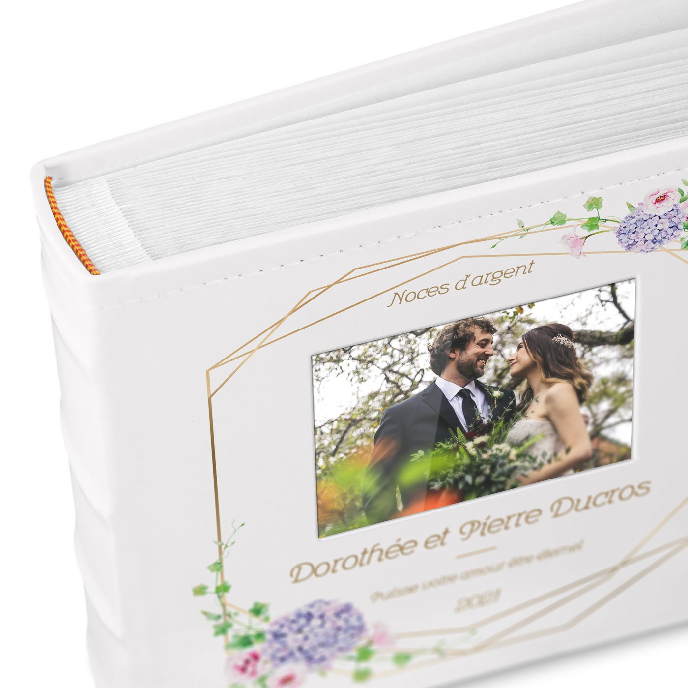 Murrano Photo Album with Picture Window and Custom Print for Parents 25th Anniversary