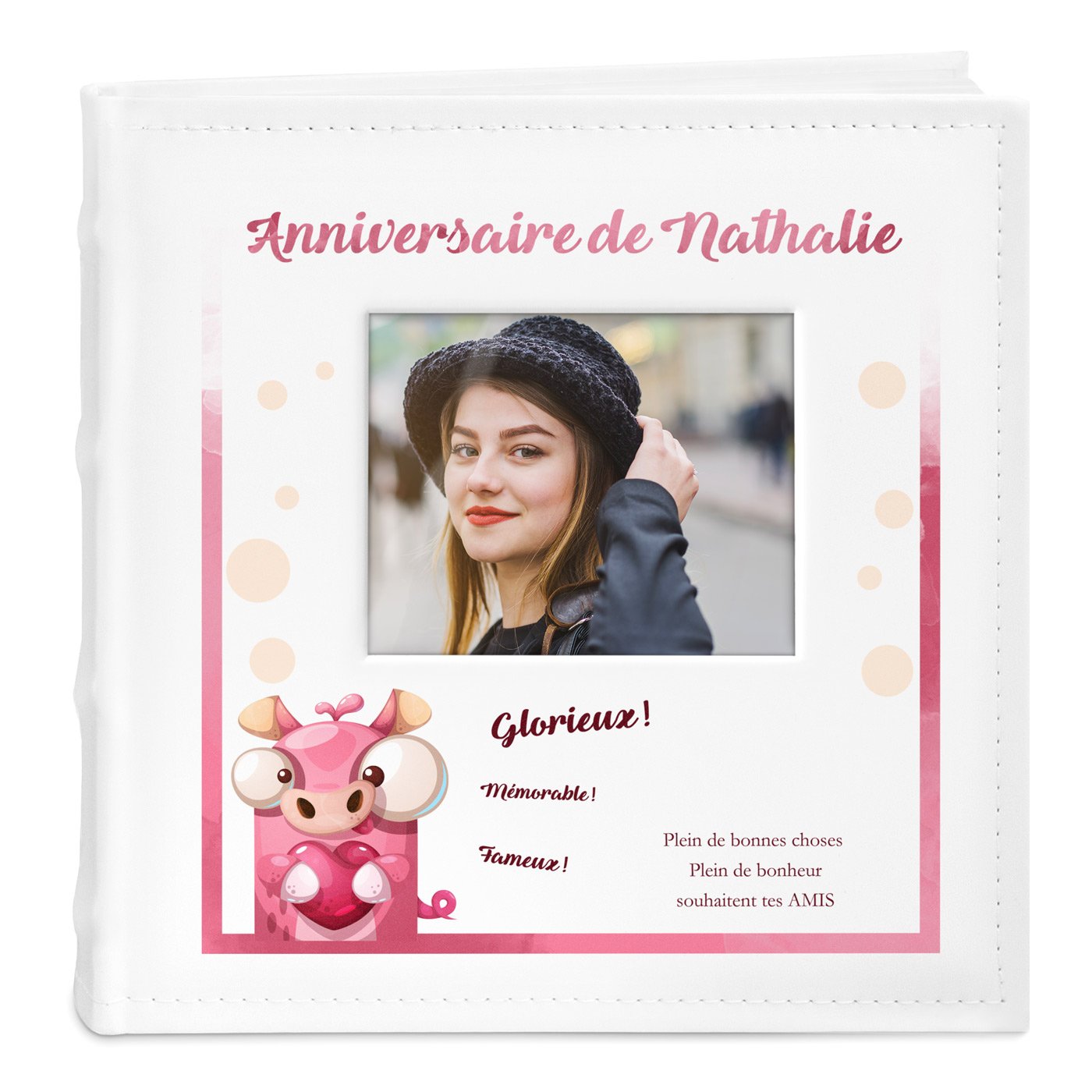 Murrano Photo Album with Window and Custom Print for Best Friend's Birthday