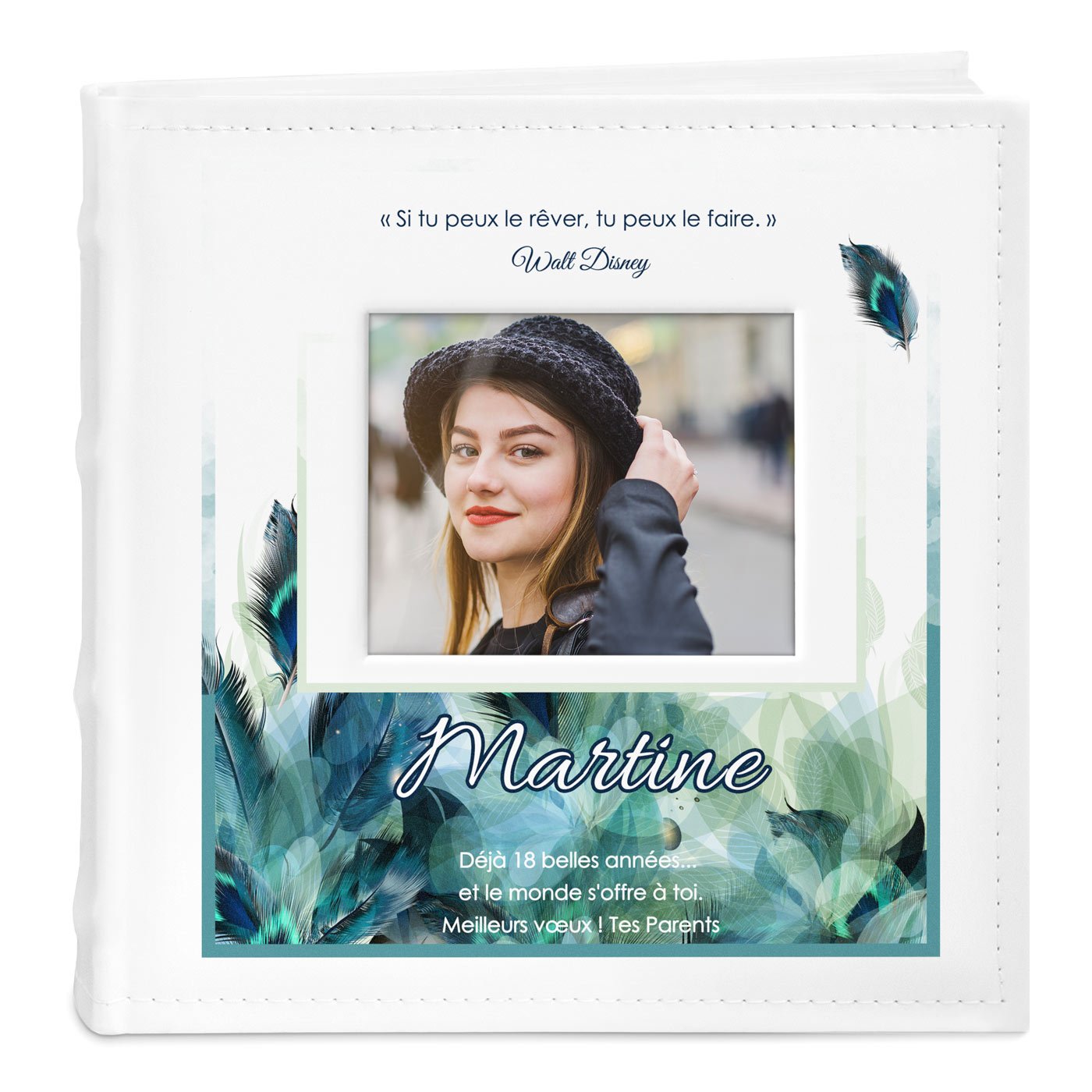 Murrano Photo Album with Picture Window and Custom Print for 18th Birthday