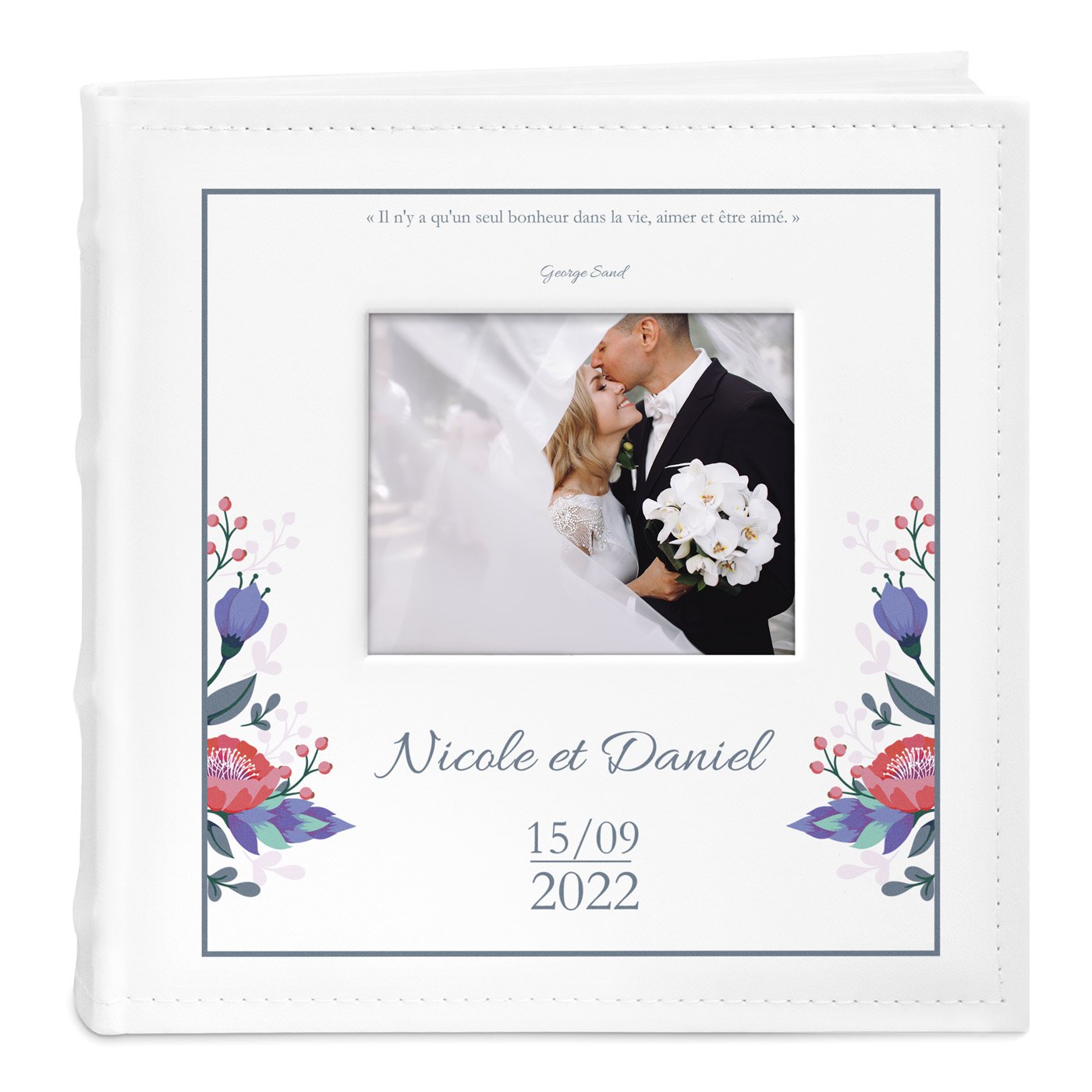 Murrano Photo Album with Picture Window and Custom Print for Couple Wedding