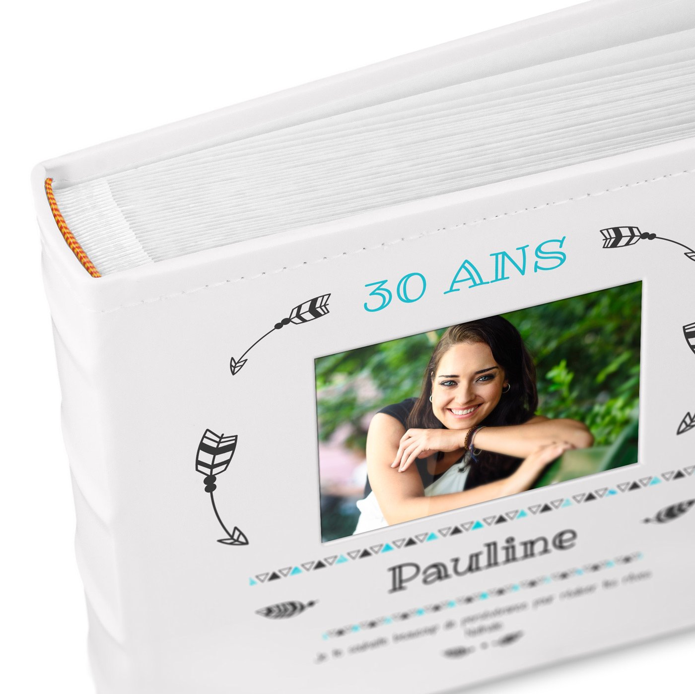 Murrano Photo Album with Picture Window and Custom Print for 30th Birthday Friend