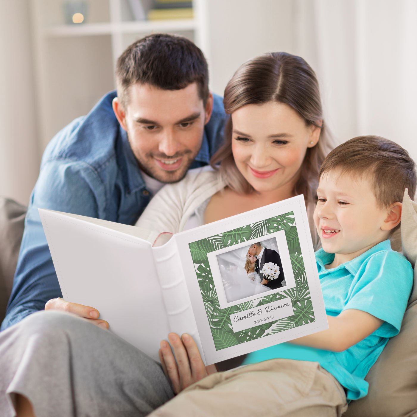 Murrano Photo Album with Picture Window and Custom Print for Couple Wedding