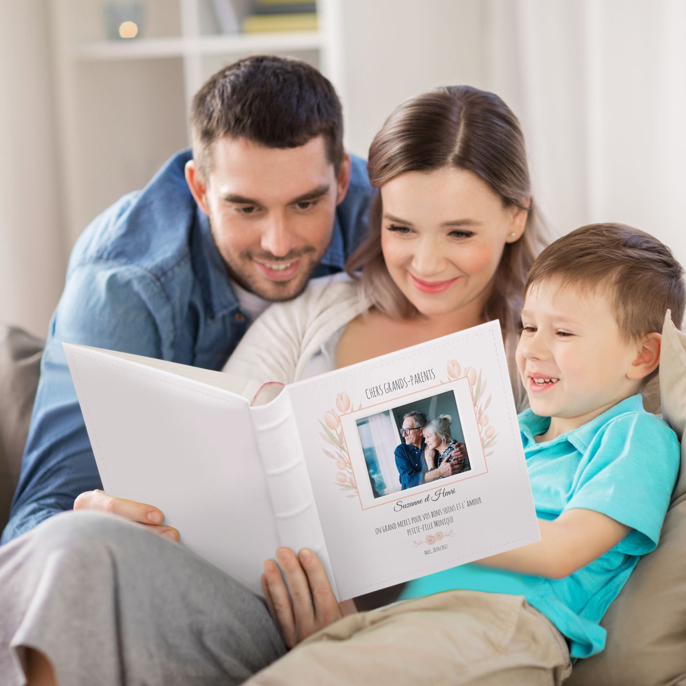 Murrano Photo Album with Picture Window and Custom Print for Grandparents' Thank You
