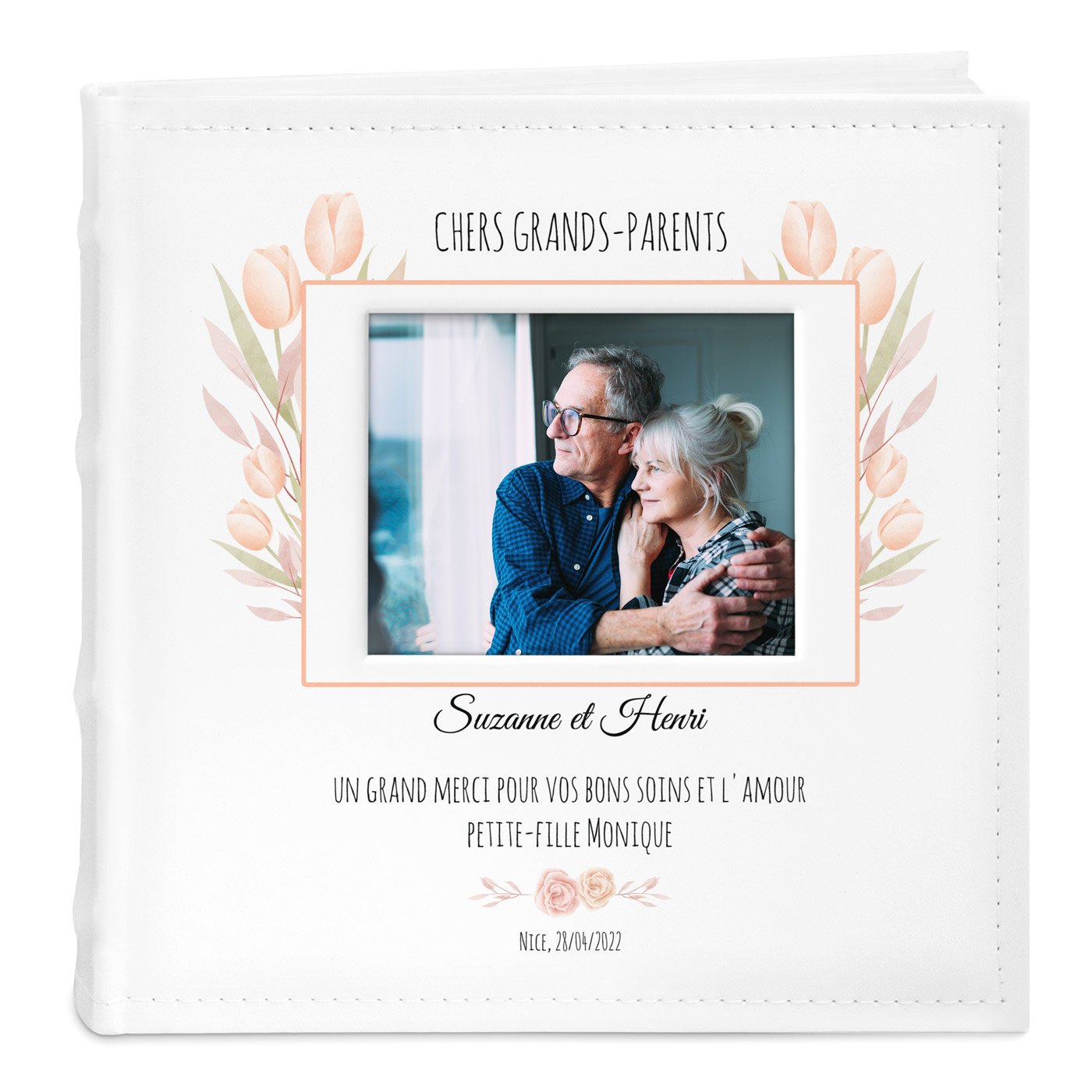 Murrano Photo Album with Picture Window and Custom Print for Grandparents' Thank You