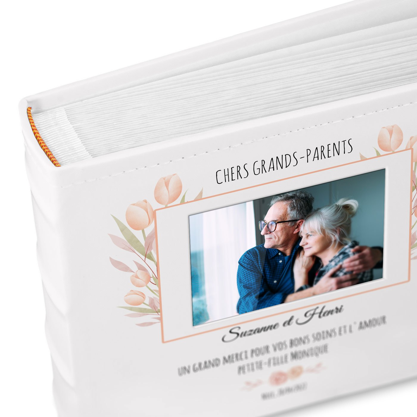 Murrano Photo Album with Picture Window and Custom Print for Grandparents' Thank You