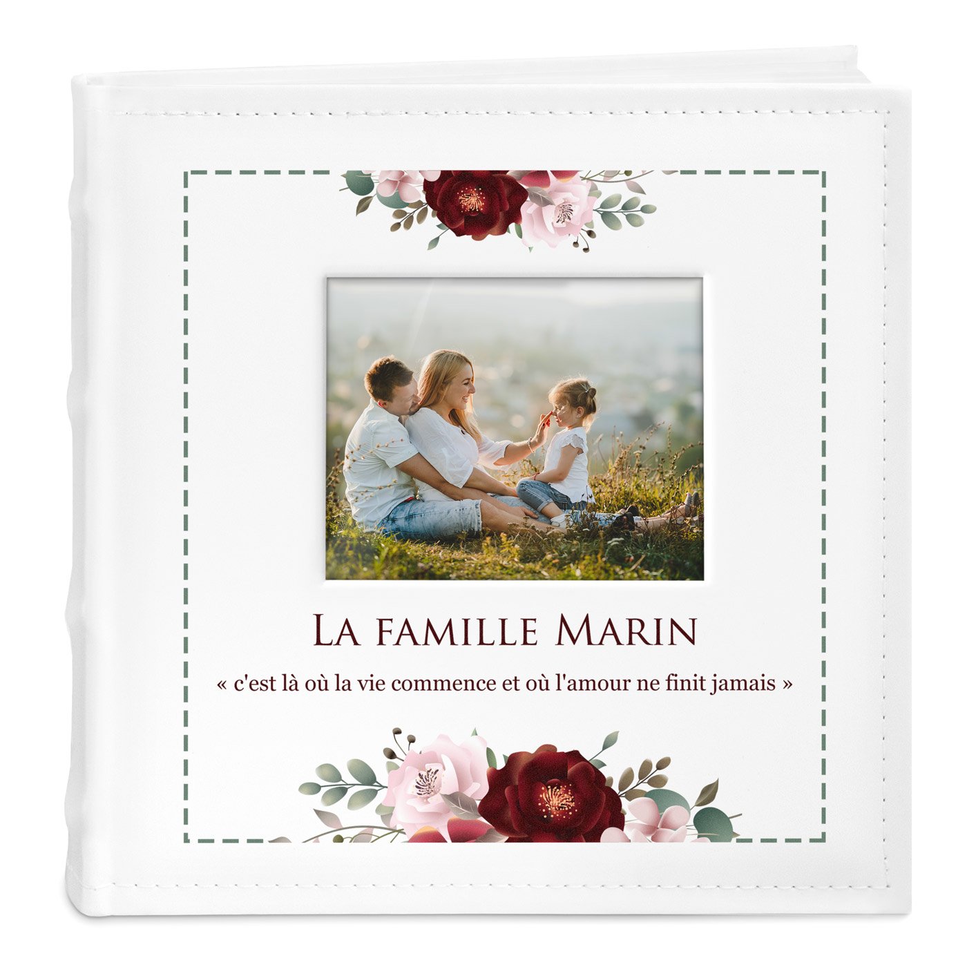 Murrano Photo Album with Picture Window and Custom Print for Couple Wedding Move