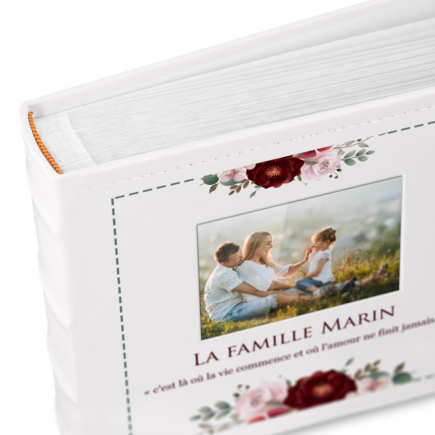 Murrano Photo Album with Picture Window and Custom Print for Couple Wedding Move
