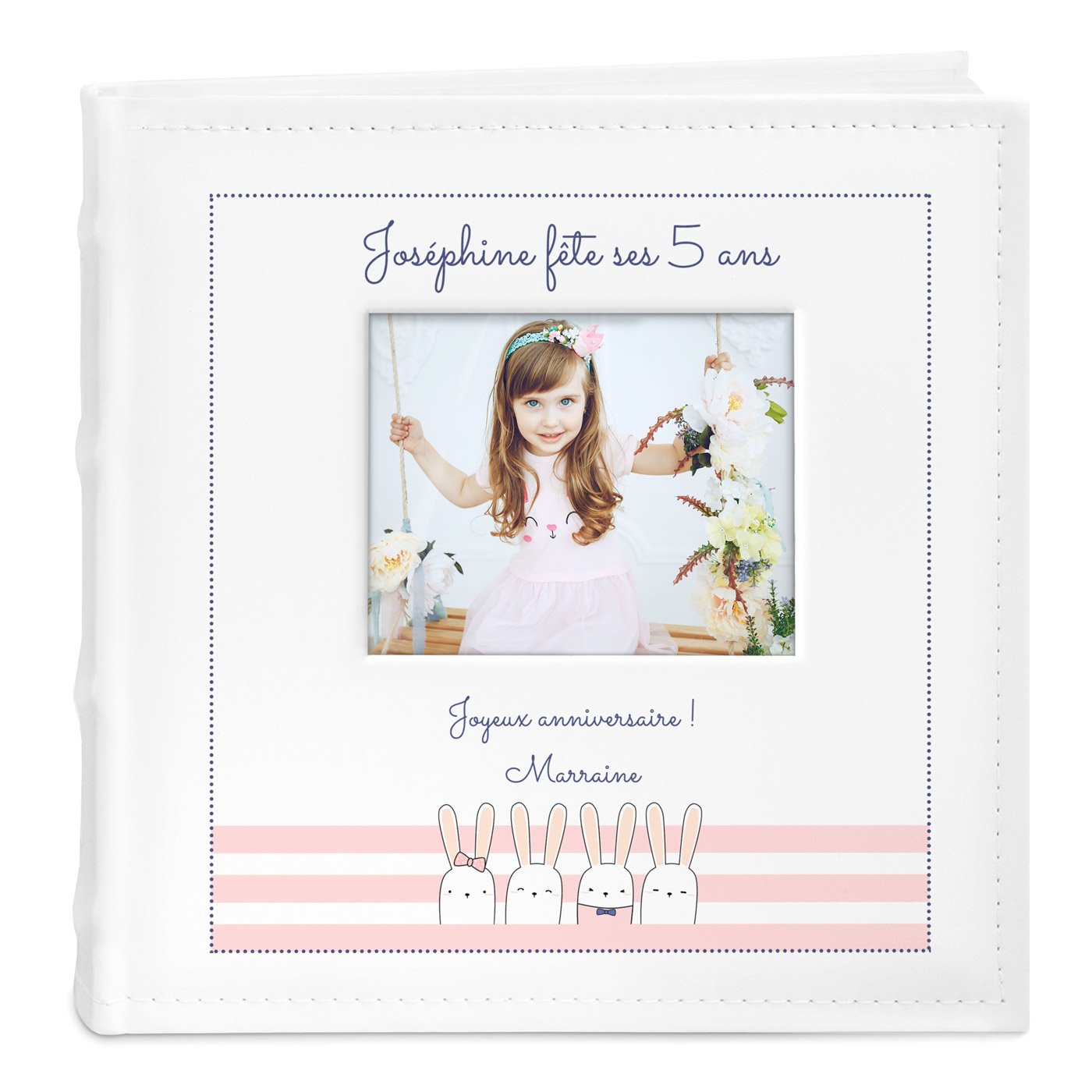Murrano Photo Album for 5-Year-Old Girls with Picture Window and Custom Print