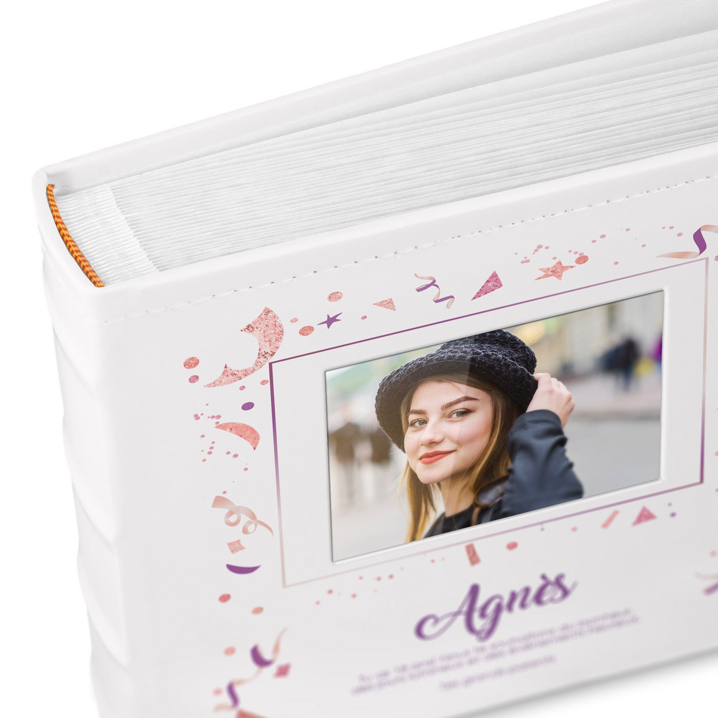 Murrano Photo Album with Picture Window and Custom Print for 18th Birthday