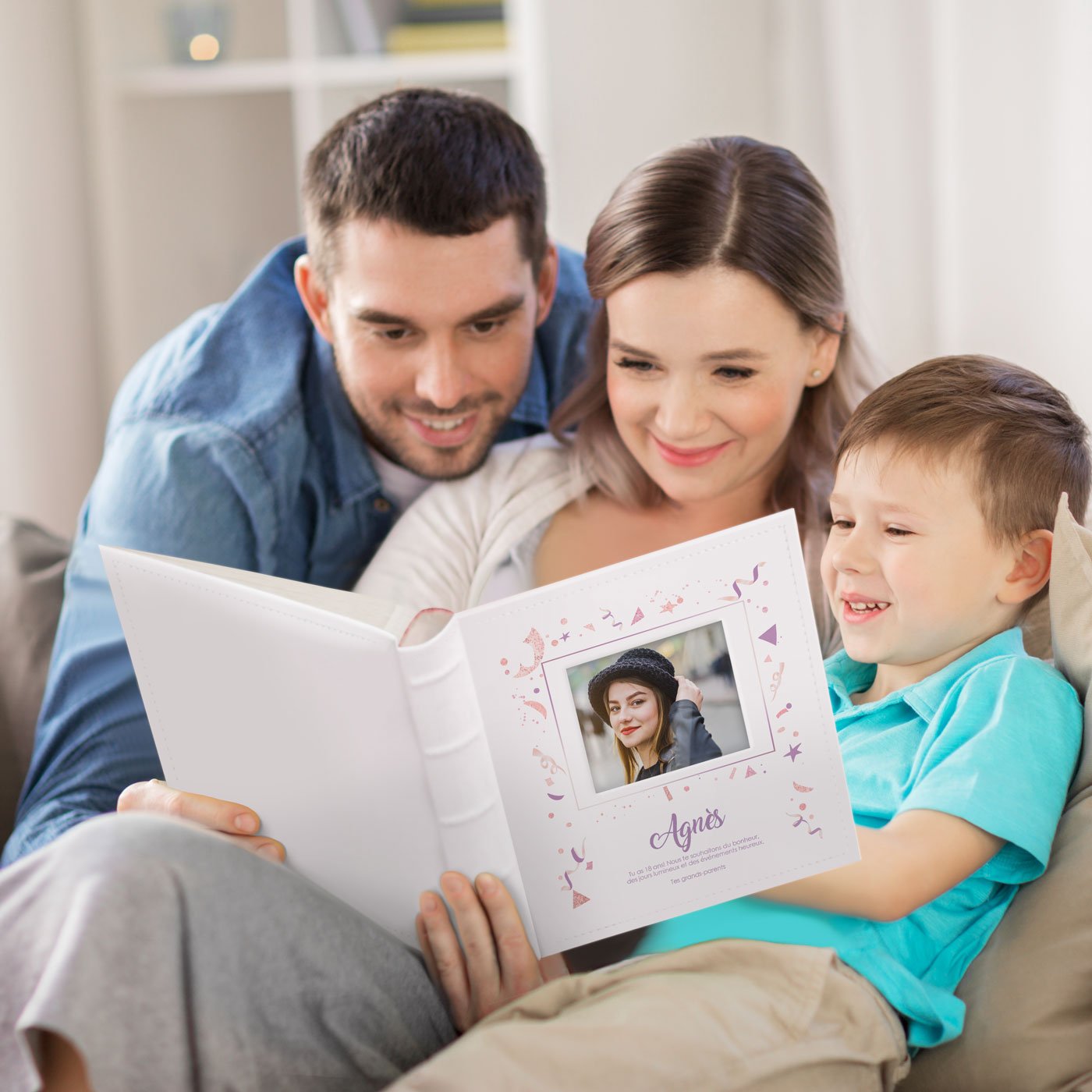 Murrano Photo Album with Picture Window and Custom Print for 18th Birthday