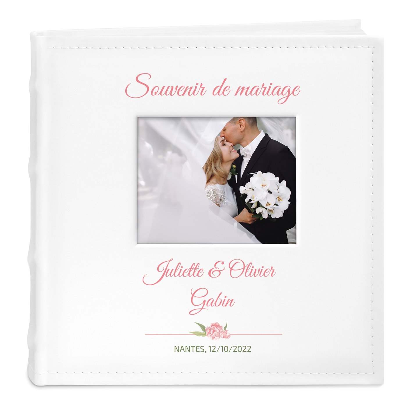 Murrano Photo Album with Picture Window and Custom Print for Couple Wedding