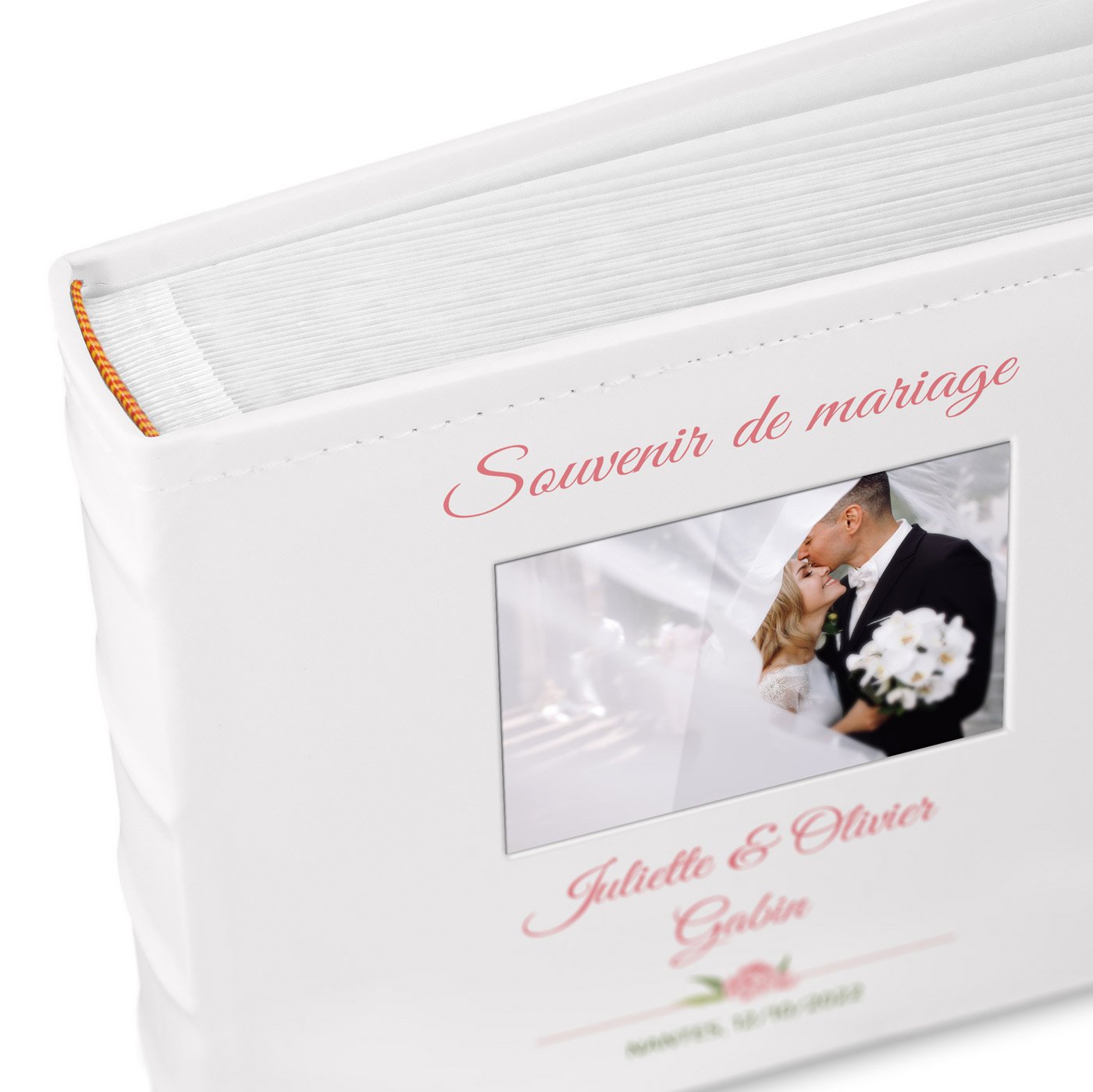 Murrano Photo Album with Picture Window and Custom Print for Couple Wedding