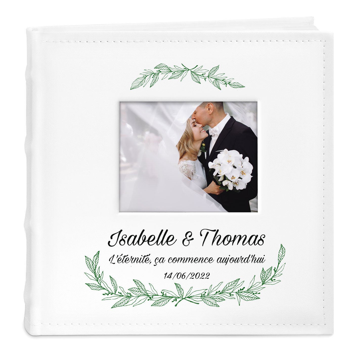 Murrano Photo Album with Picture Window and Custom Print for Wedding Couple