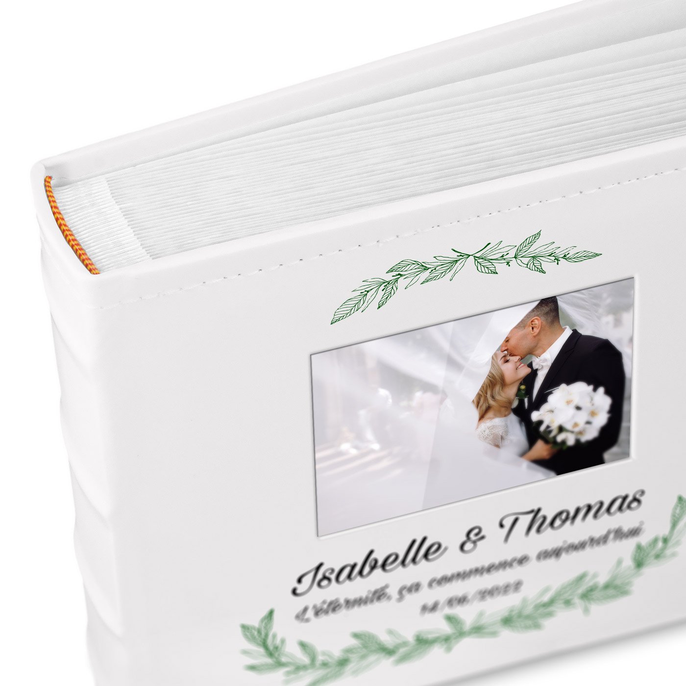 Murrano Photo Album with Picture Window and Custom Print for Wedding Couple
