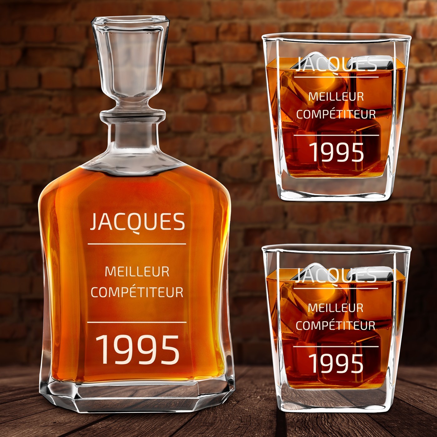 Set de decantador de whisky Murrano con vasos personalizados