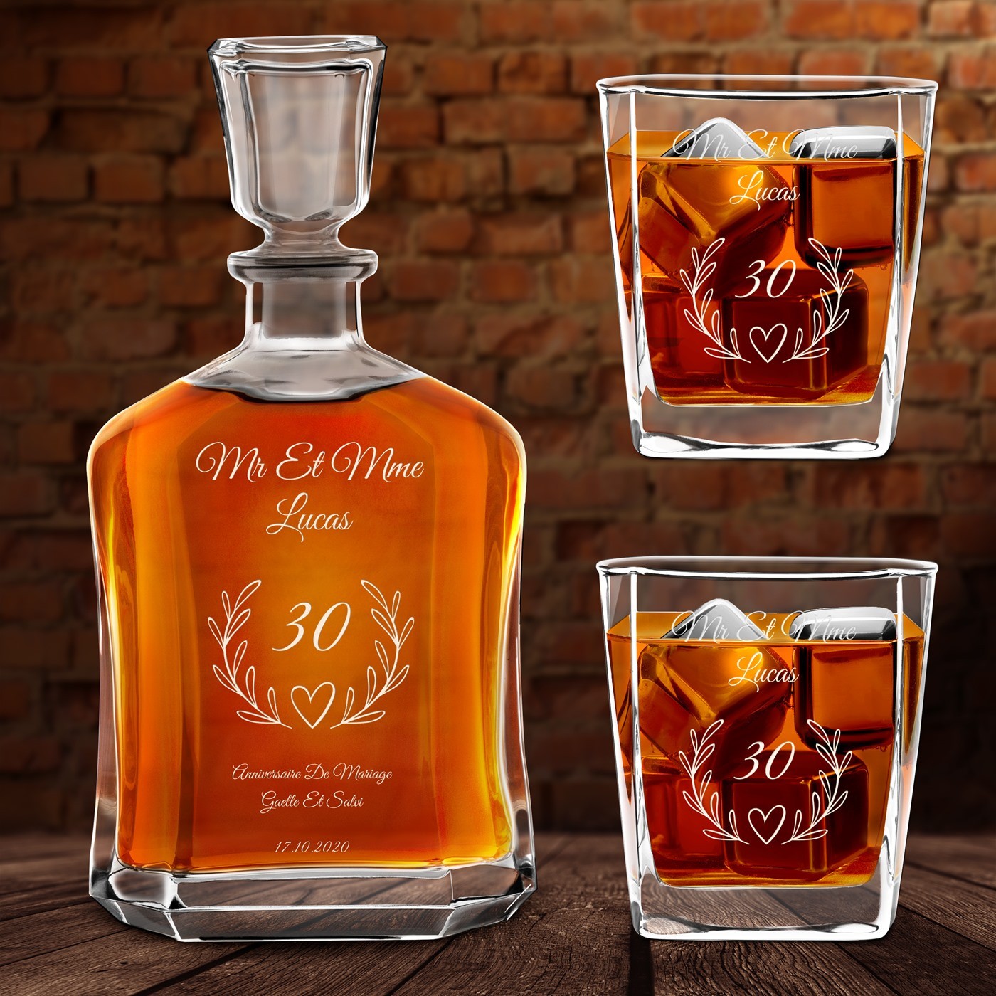 Set de decantador de whisky personalizado Murrano