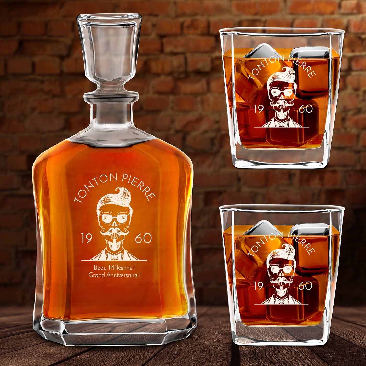 Set de decantador y vasos de whisky personalizados Murrano
