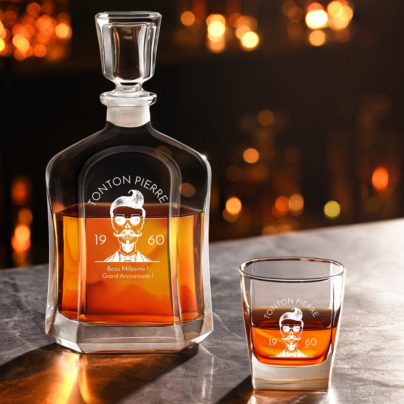 Set de decantador y vasos de whisky personalizados Murrano