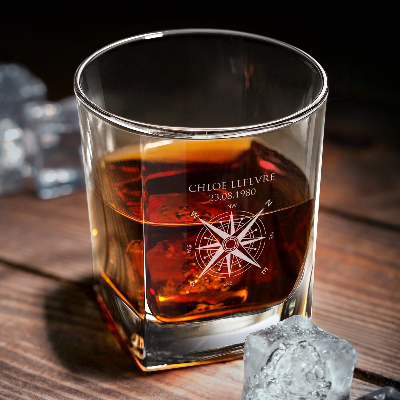 Set de decantador de whisky Murrano con grabado personalizado