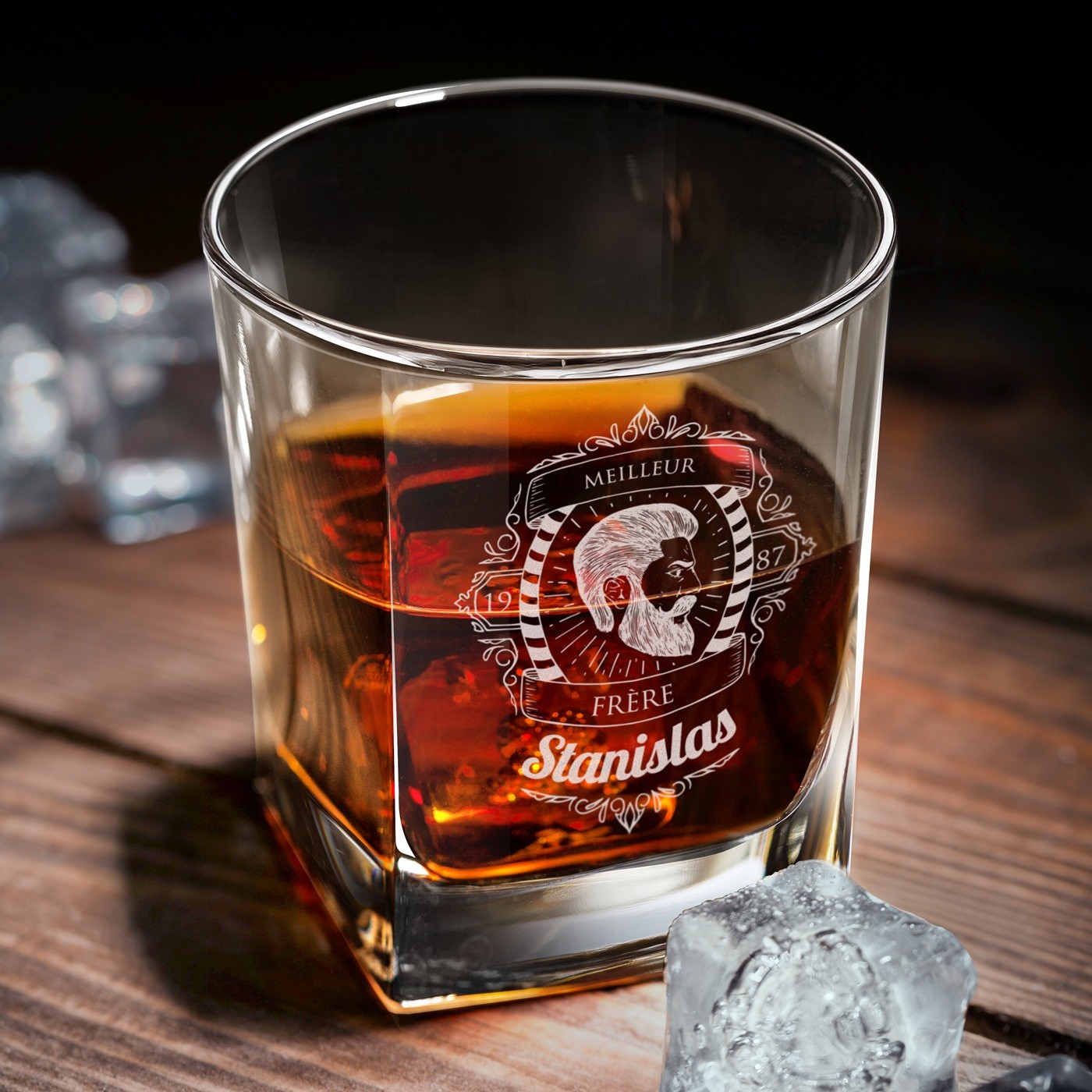 Murrano Whisky Set: Glass Carafe and 4 Personalized Glasses