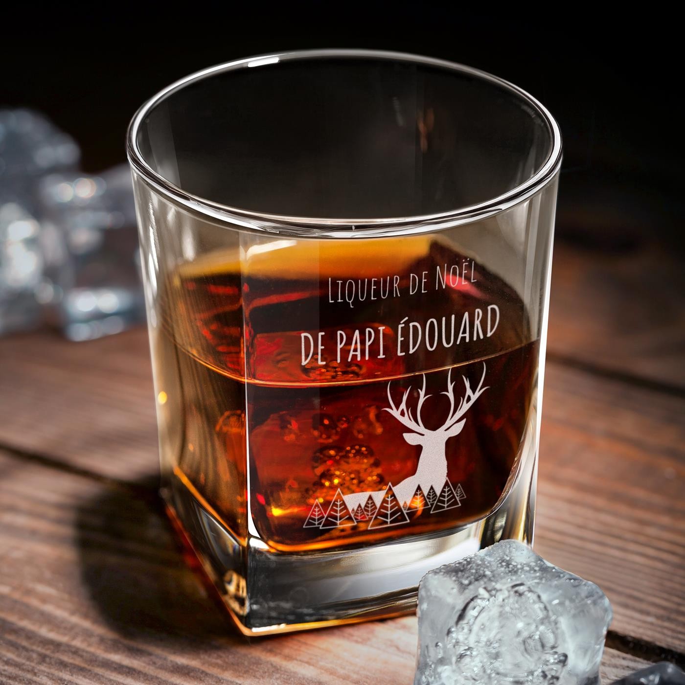 Set de decantador curvo Murrano y 4 vasos grabados para el abuelo por Navidad