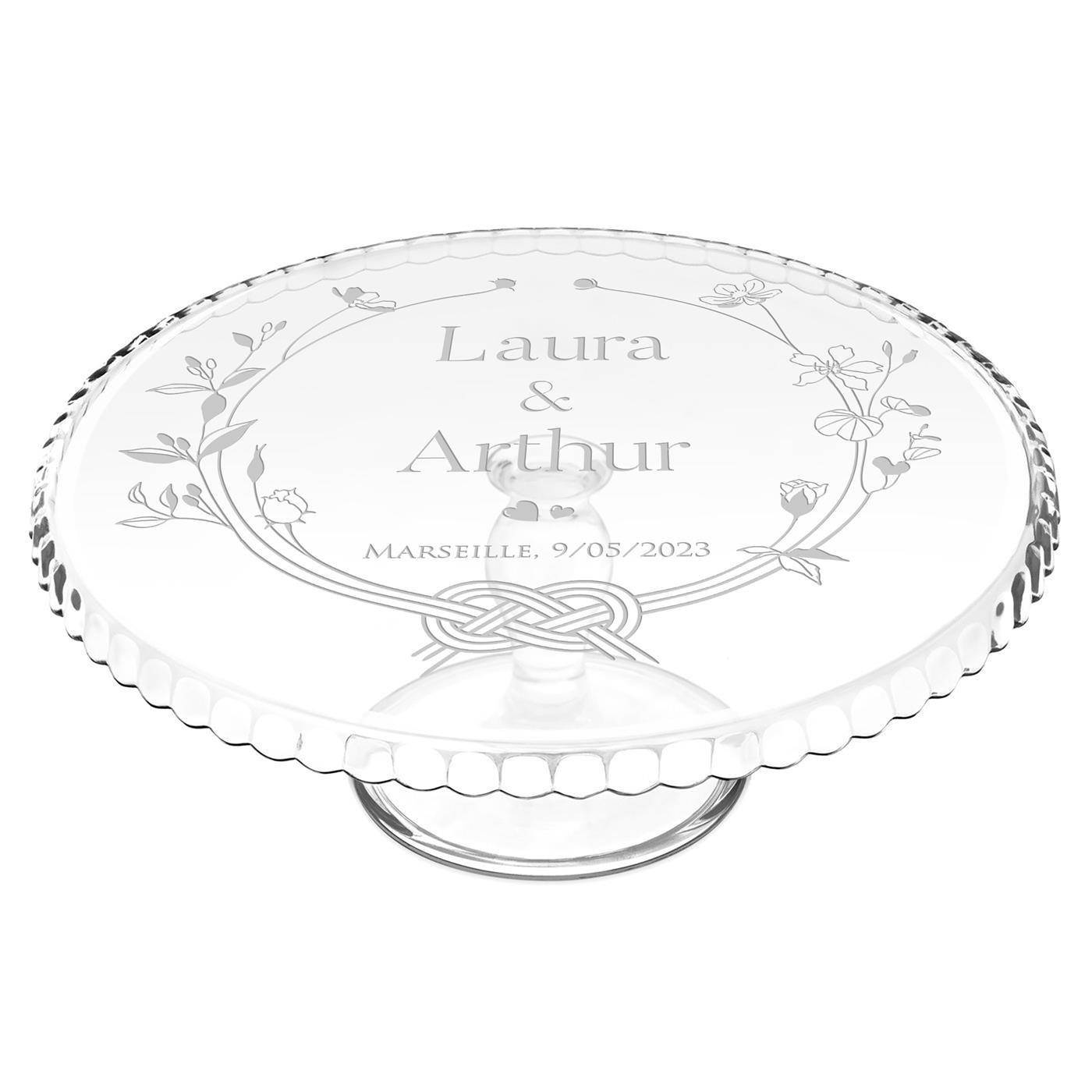 Murrano Customized Glass Cake Stand for a Couple's Housewarming