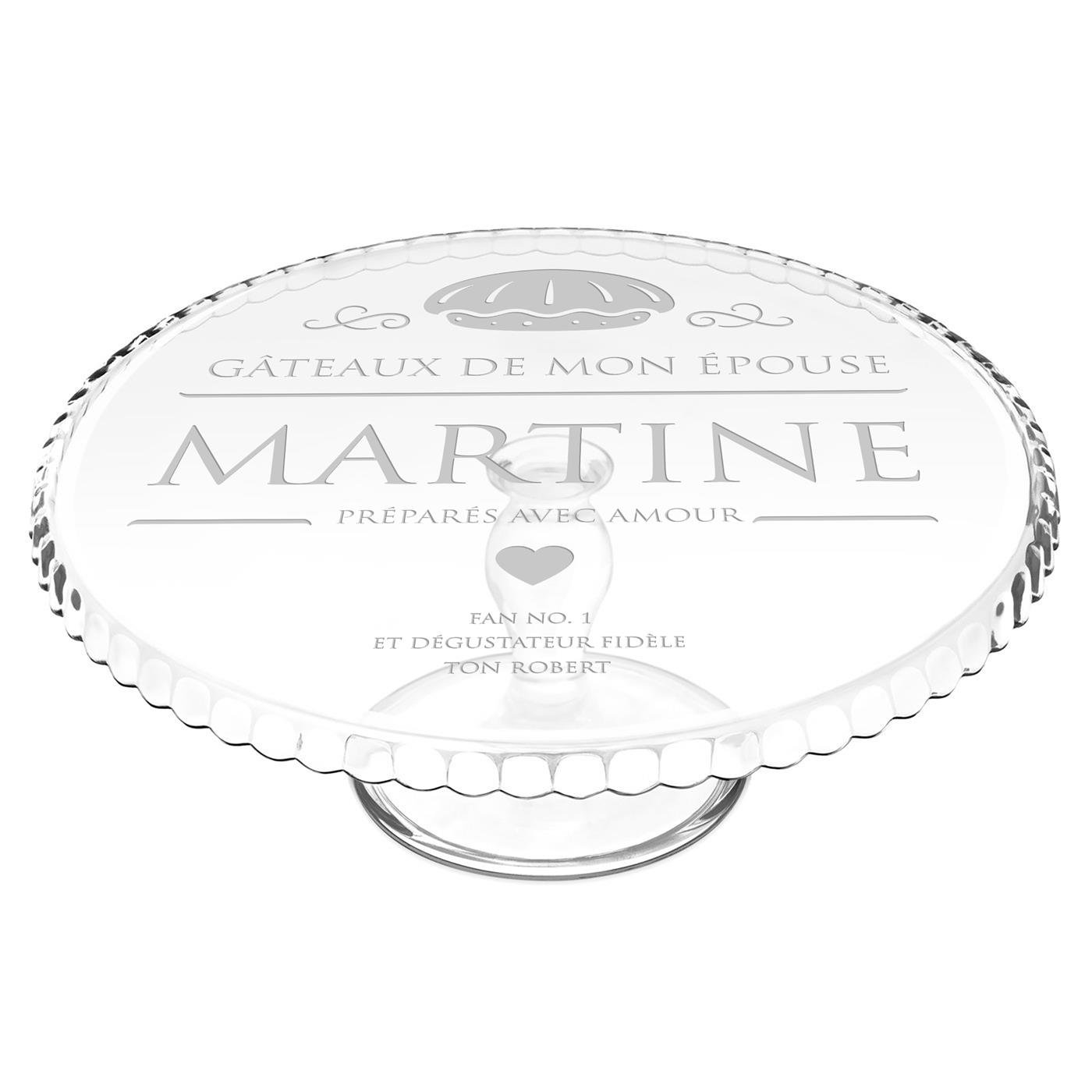 Soporte de pastel de pie de vidrio personalizado Murrano para el cumpleaños de una esposa