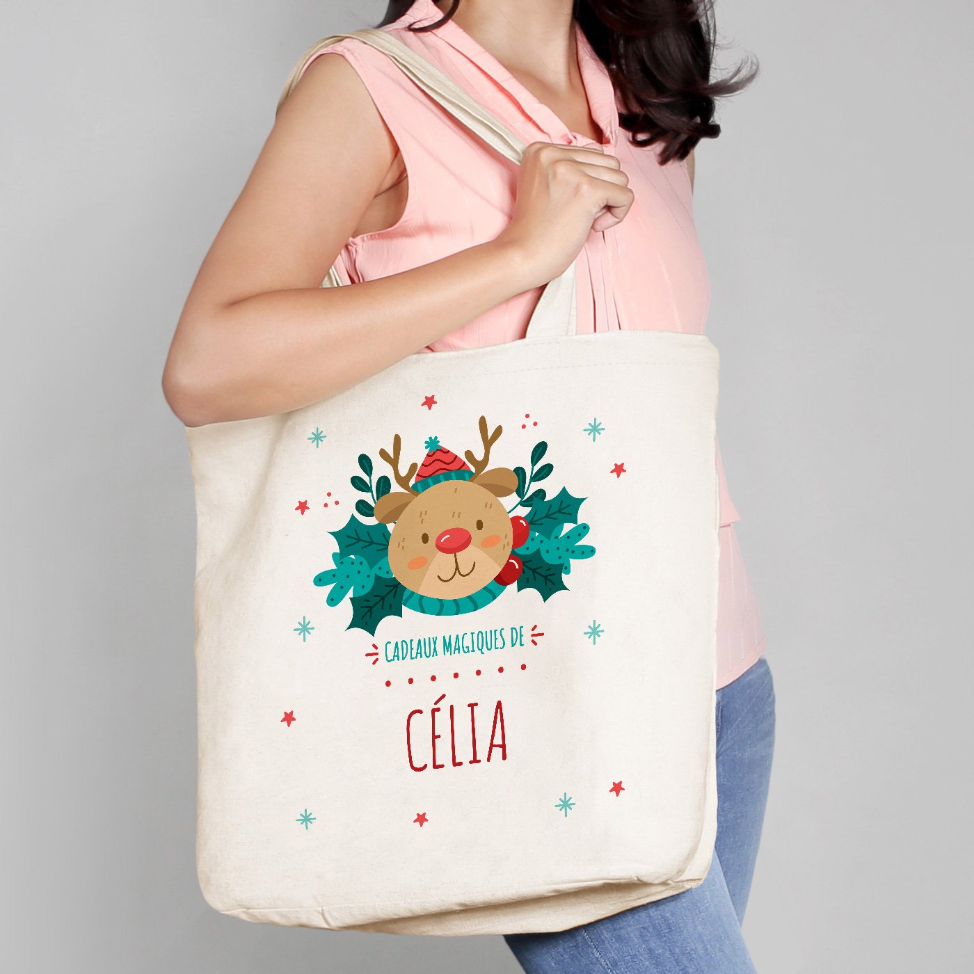Bolso de algodón personalizado Murrano para niña pequeña (Navidad)