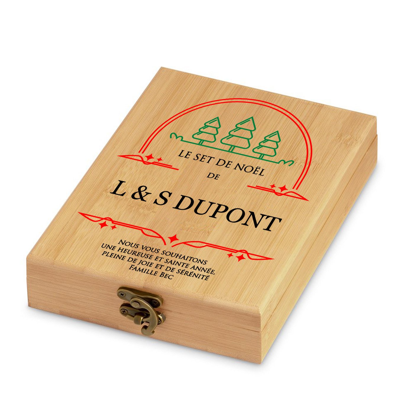 Murrano Personalized Bamboo Wine Accessory Set for Couples