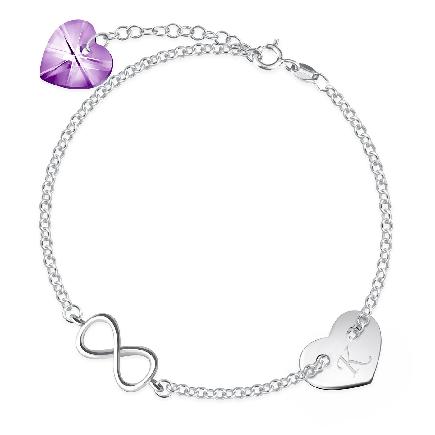 Pulseras de plata de Murrano con grabado para una prometida